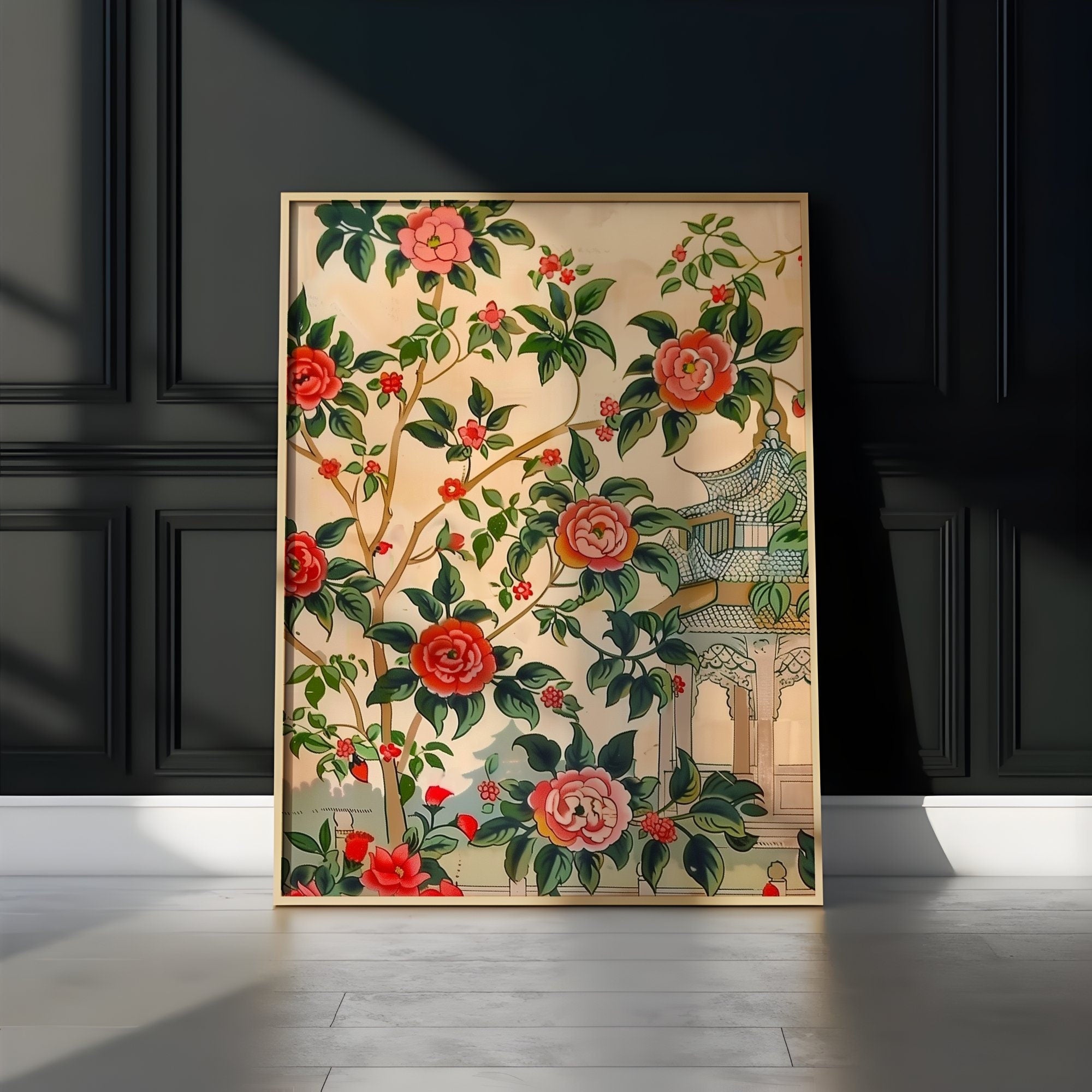 The Divine Garden: Traditional Indian Pichwai Floral Art | Elegant & Cultural Wall Decor