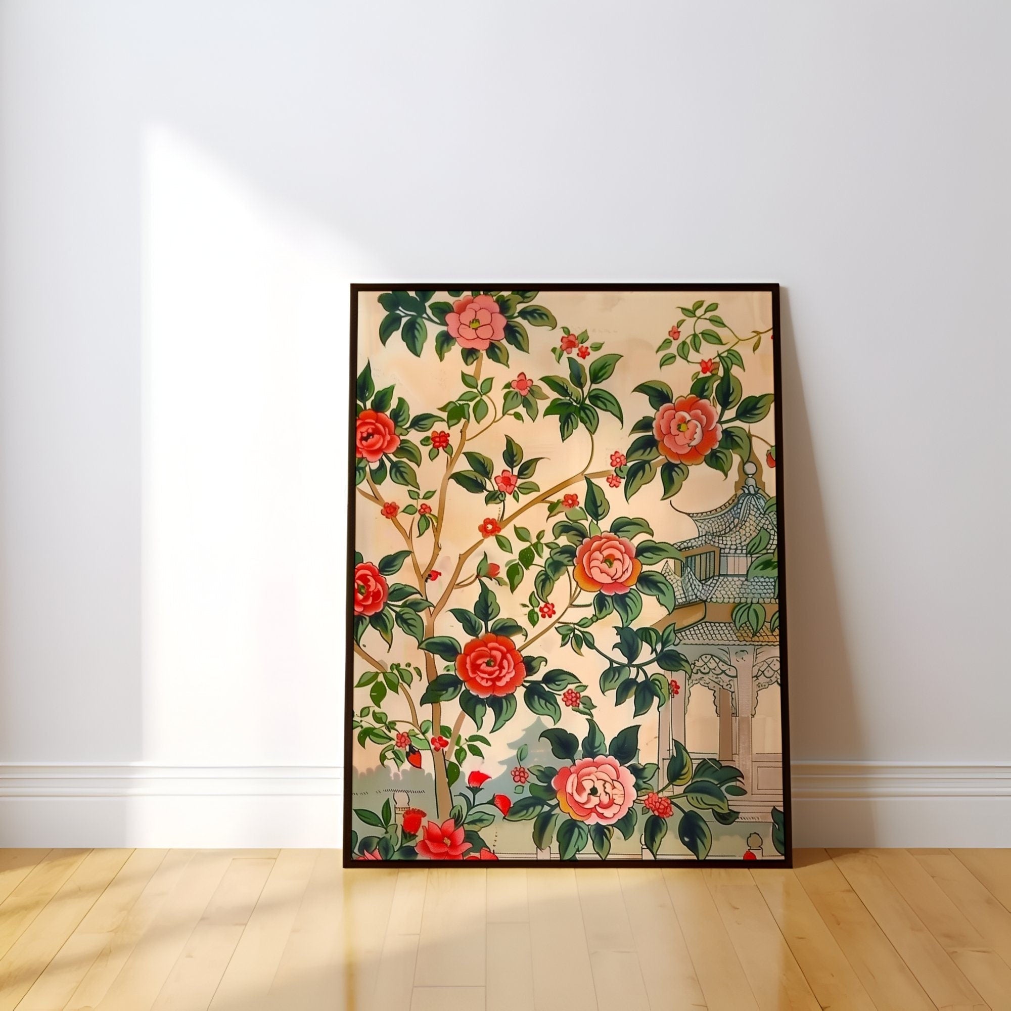 The Divine Garden: Traditional Indian Pichwai Floral Art | Elegant & Cultural Wall Decor