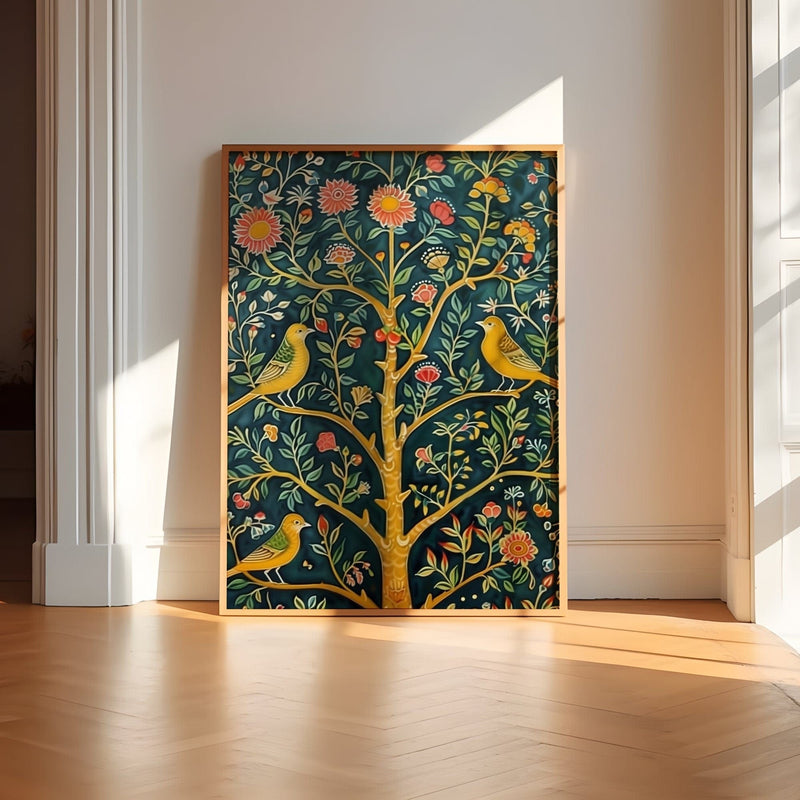 Vintage Indian Floral Art – Intricate Floral Motifs Canvas | Heritage Wall Decor