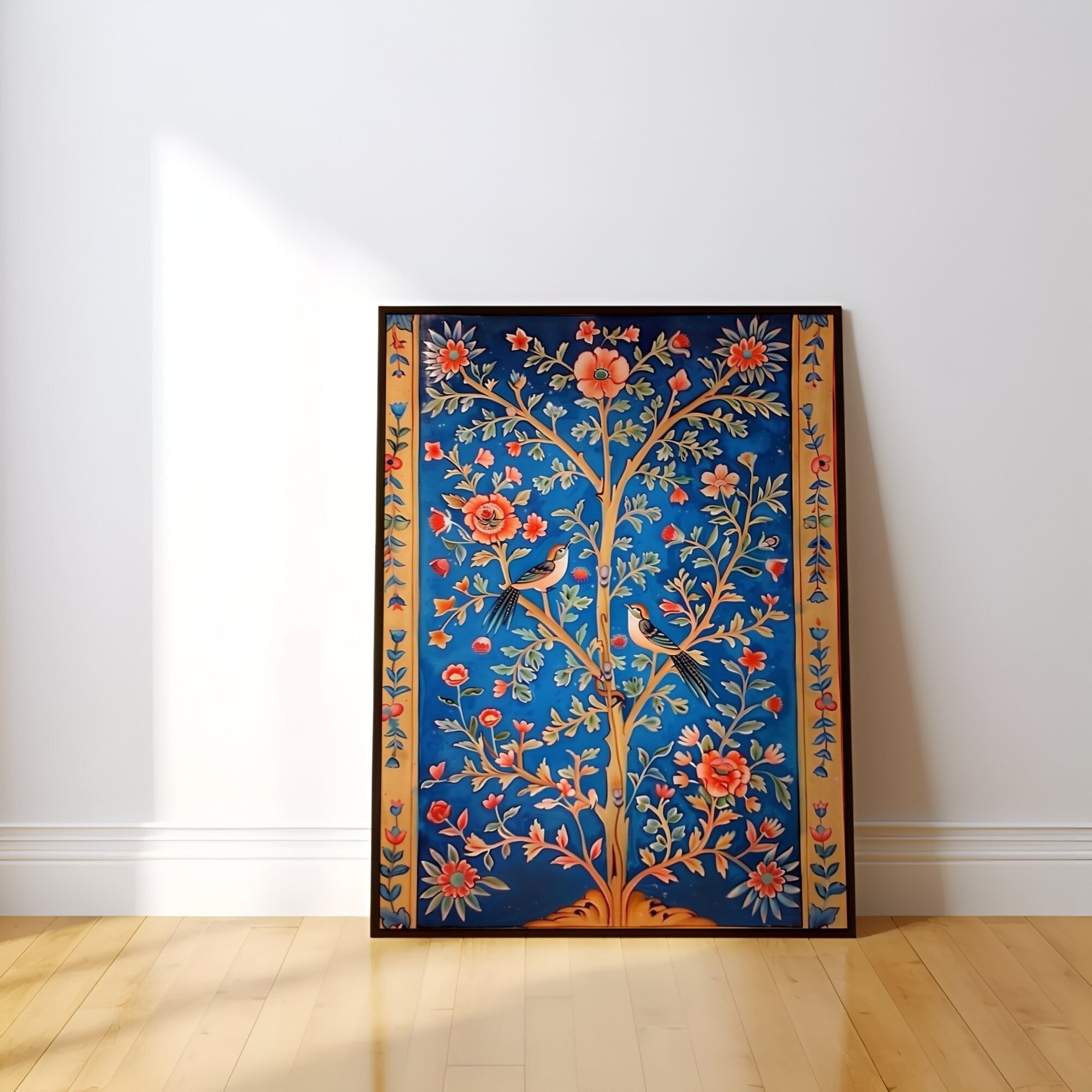 The Divine Garden: Traditional Indian Pichwai Floral Art | Elegant & Cultural Wall Decor