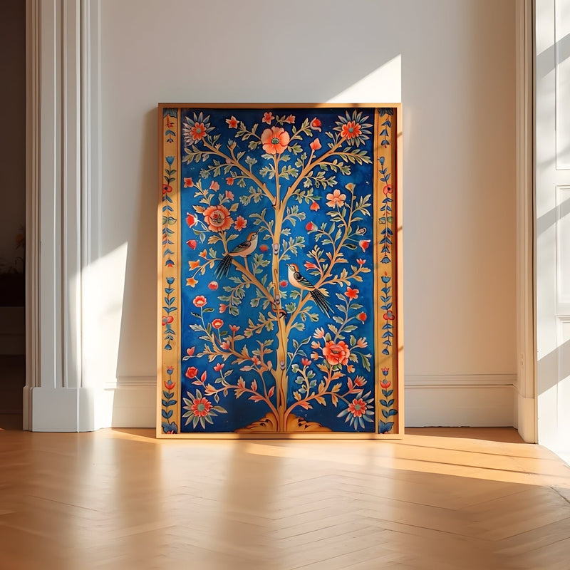 Traditional Indian Pichwai Art – Elegant Floral Wall Decor Canvas & Poster