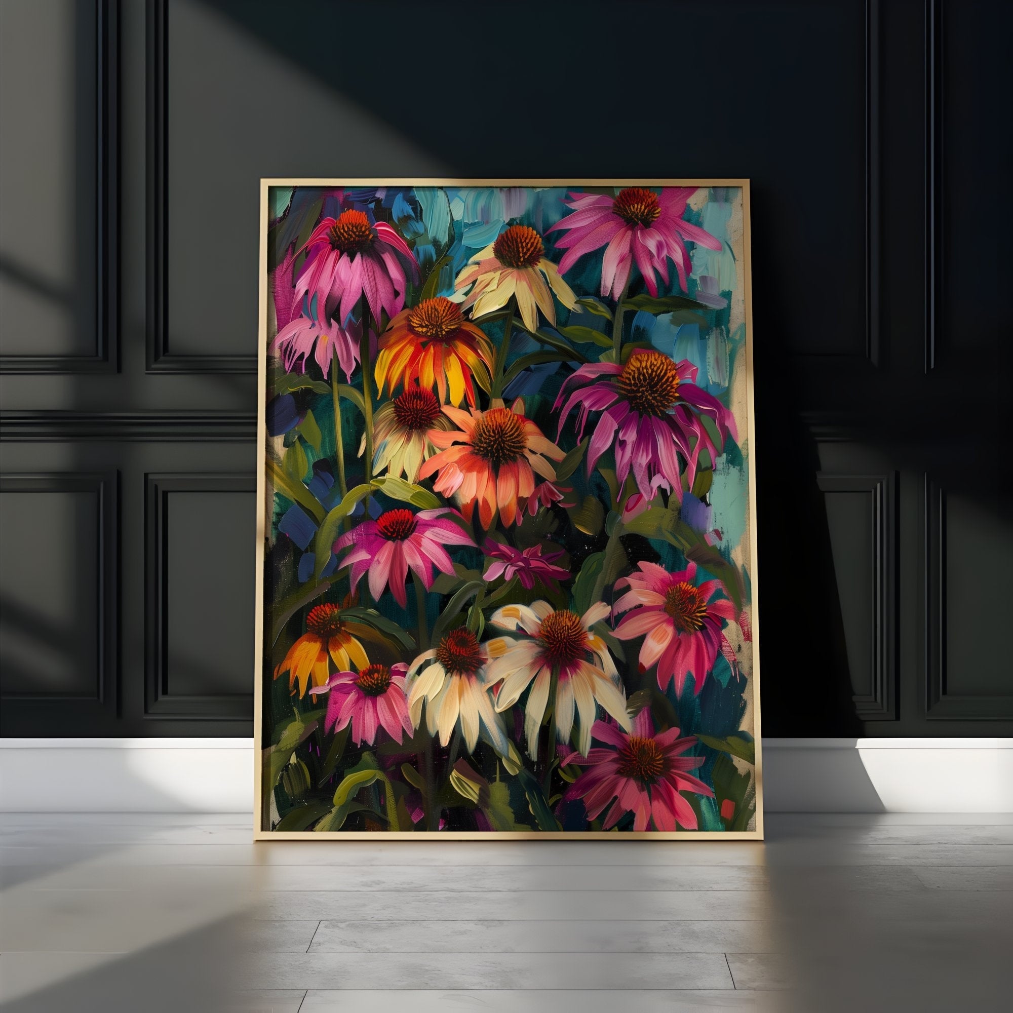 The Sun Worshippers: Vibrant Coneflower Art | Colorful & Cheerful Summer Floral Decor