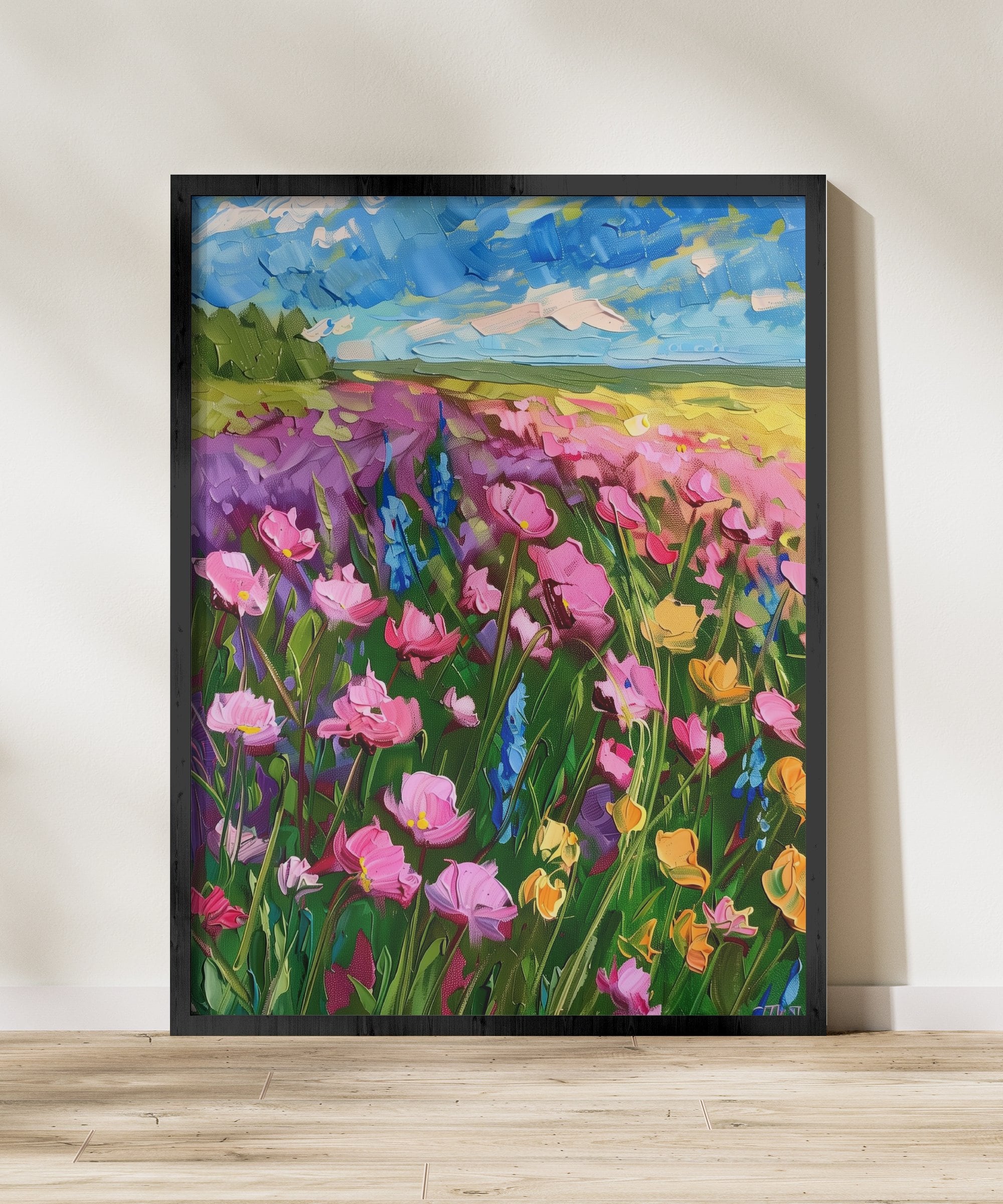Spring's Abundance: Vibrant Impressionist Flower Garden | Joyful & Colorful Floral Art