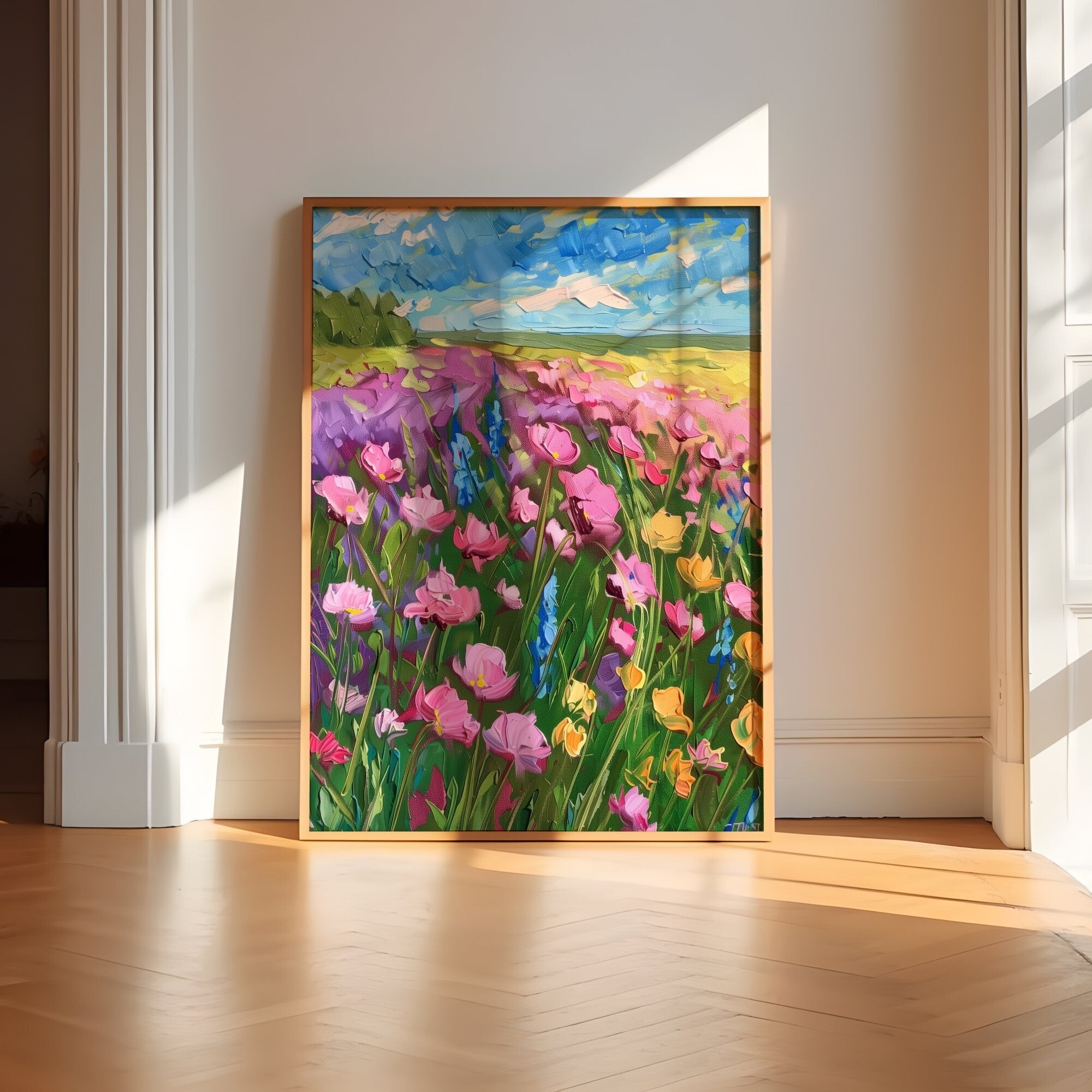 Spring's Abundance: Vibrant Impressionist Flower Garden | Joyful & Colorful Floral Art