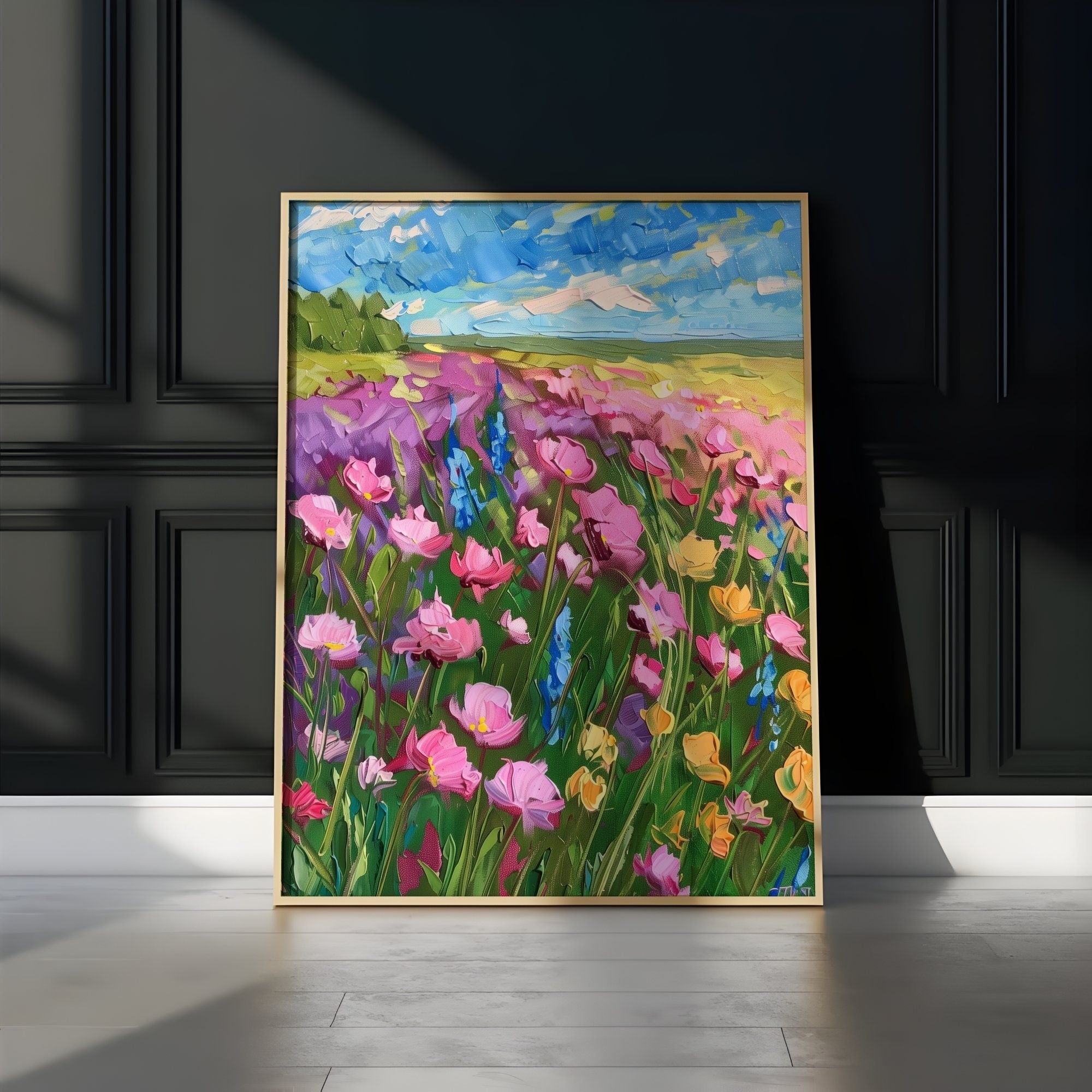 Spring's Abundance: Vibrant Impressionist Flower Garden | Joyful & Colorful Floral Art