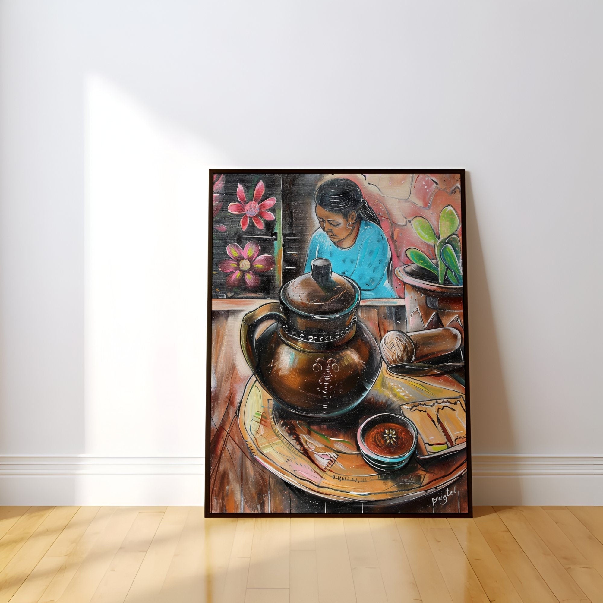 Café de la Mañana: Vibrant Mexican Coffee & Culture Art | Warm & Nostalgic Kitchen Decor