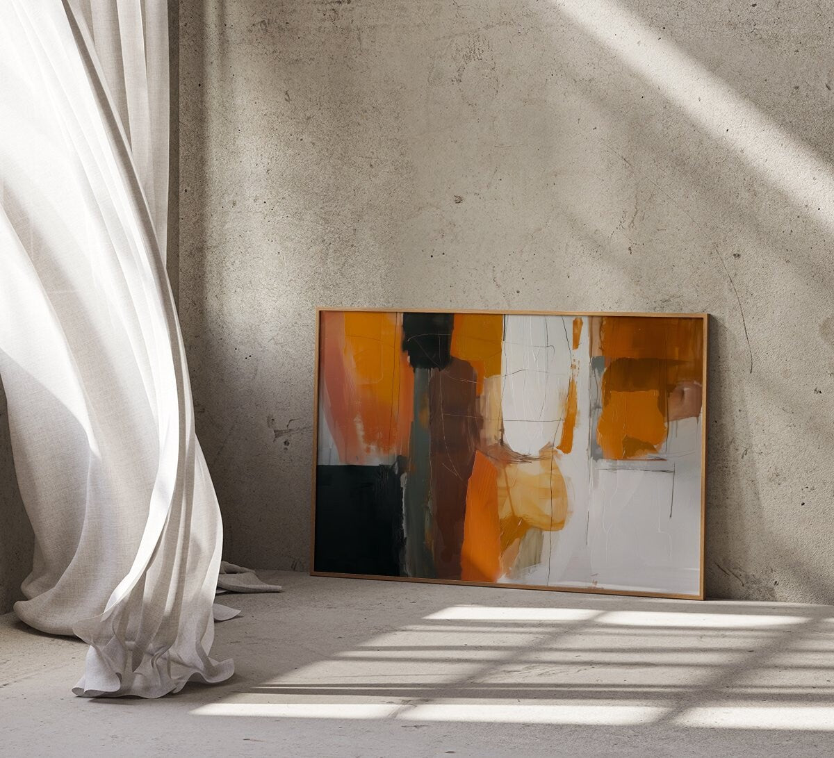 Orange Minimalist Abstract Interactive Wall Art