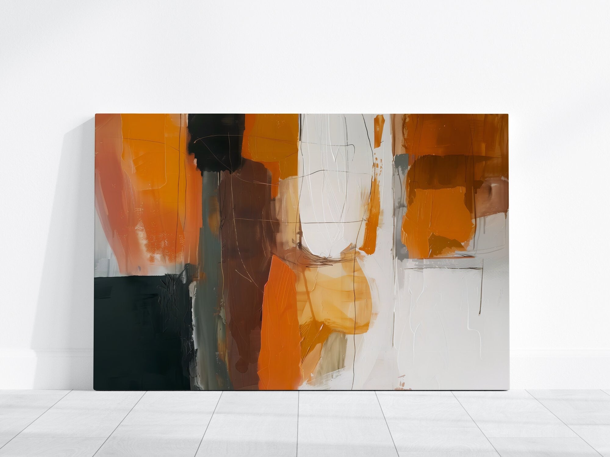 Orange Minimalist Abstract Interactive Wall Art