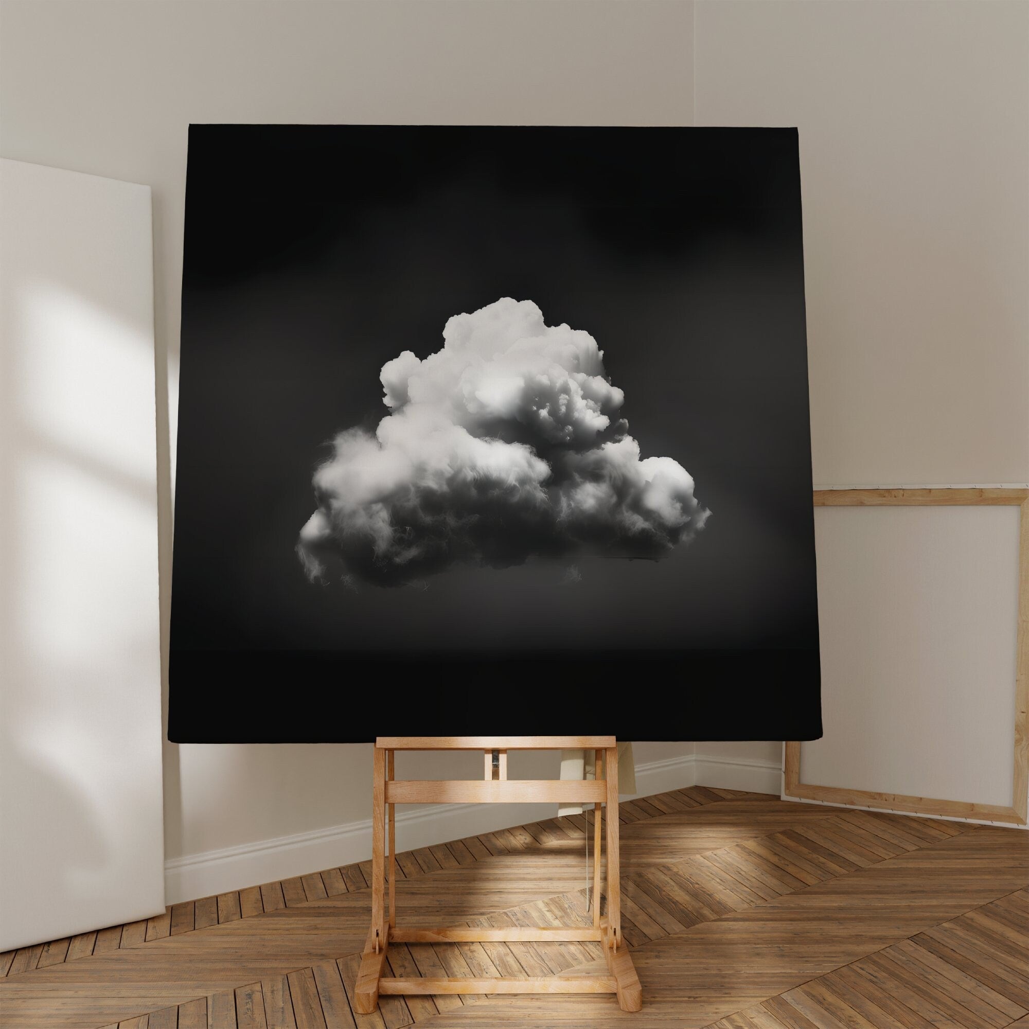 Black and White Cloud Surreal Interactive Wall Art