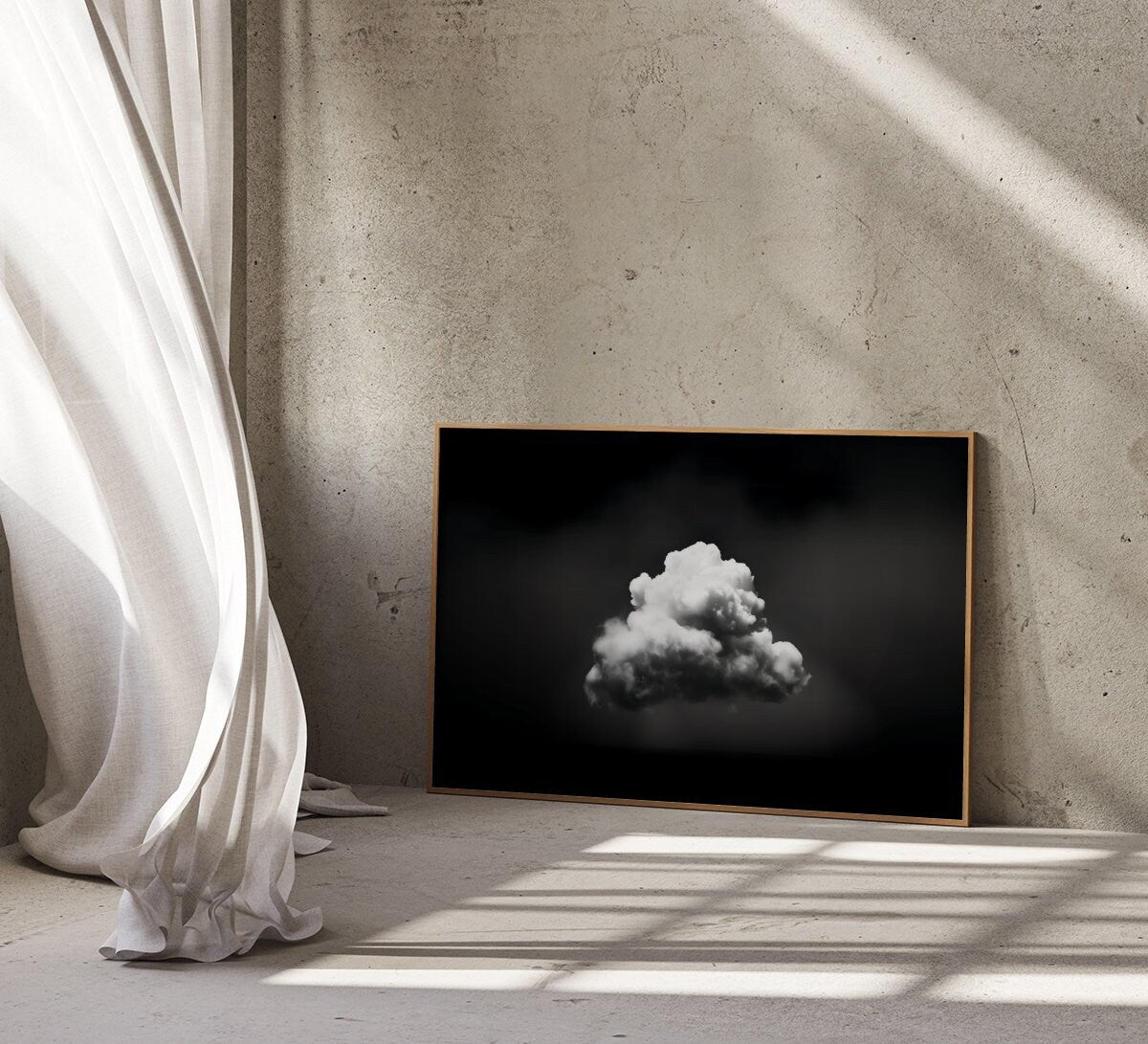 Black and White Cloud Surreal Interactive Wall Art