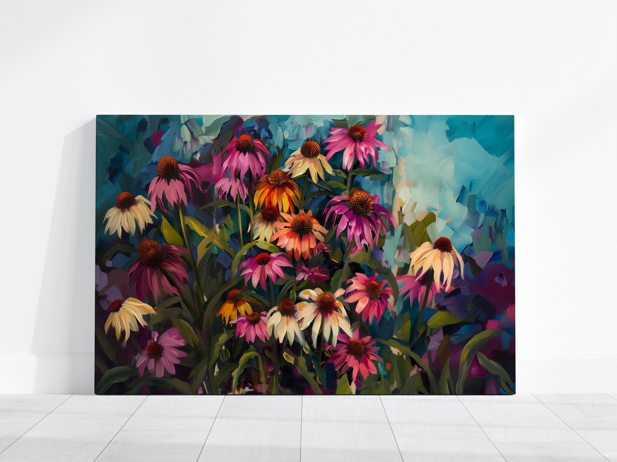 The Sun Worshippers: Vibrant Coneflower Art | Colorful & Cheerful Summer Floral Decor