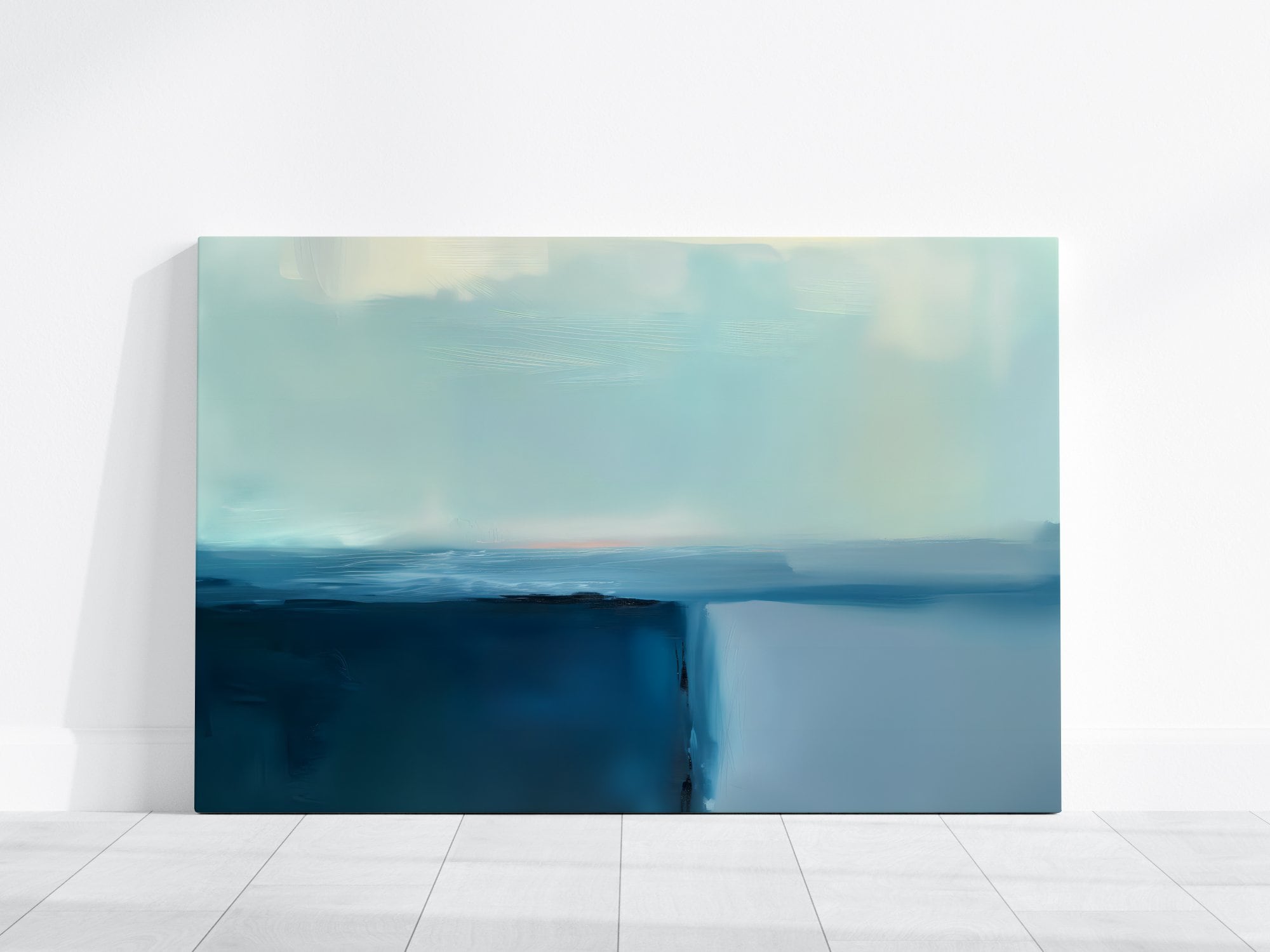 Azure Serenity Minimalist Interactive Wall Art