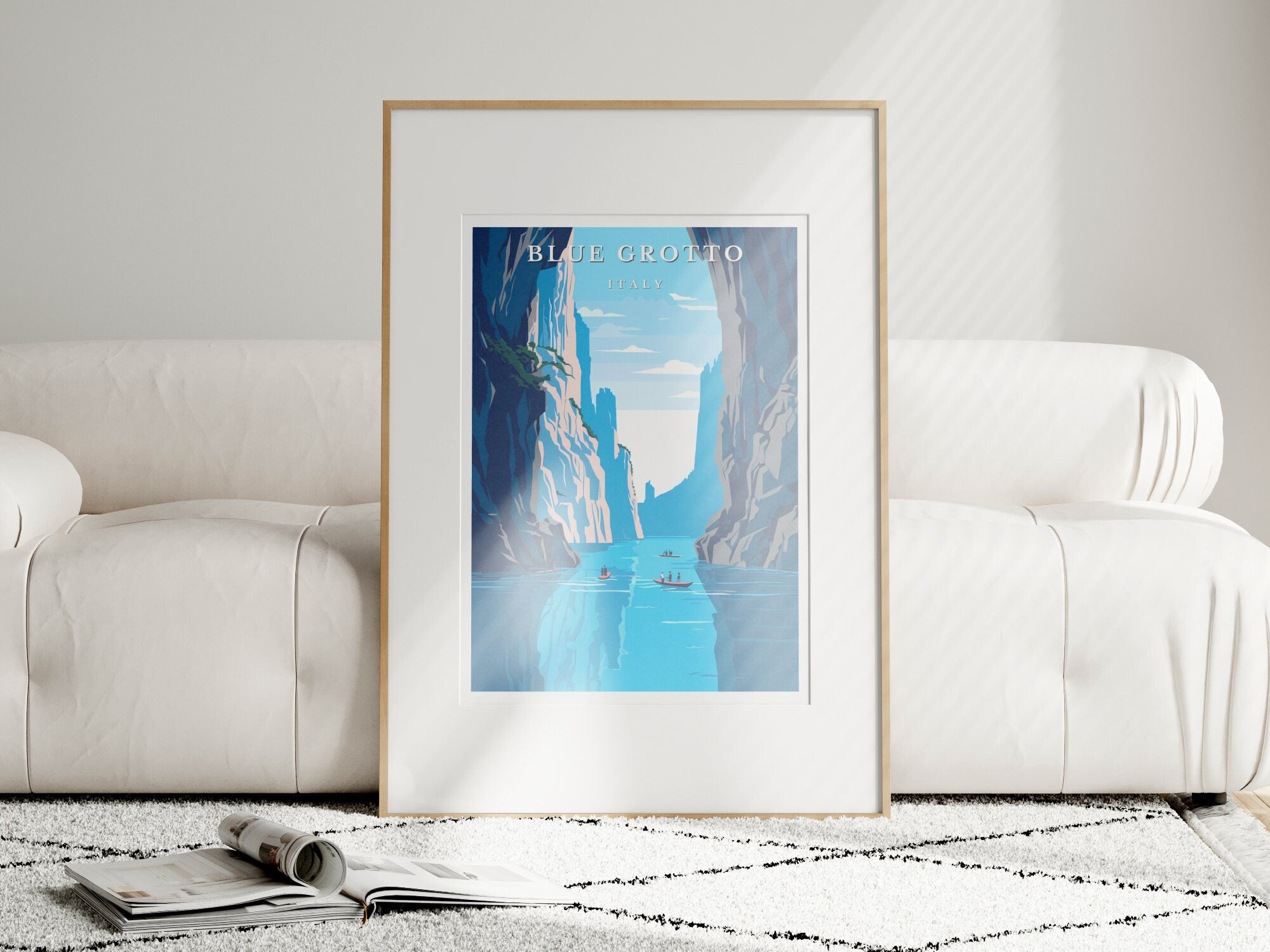 The Blue Grotto: Capri, Italy Coastal Art Print | Serene & Ethereal Blue Cave Decor
