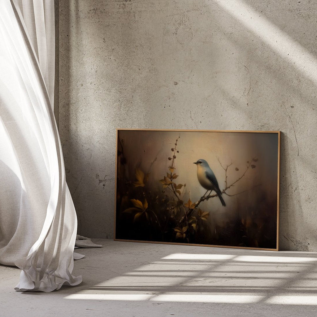 Vintage Bird Art Dark Academia Nature Aesthetic Interactive Wall Art