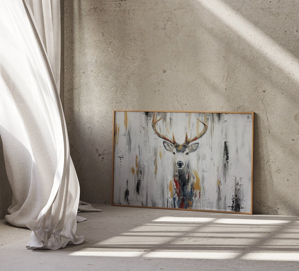 Large Deer Abstract Deer Modern Interactive Wall Art