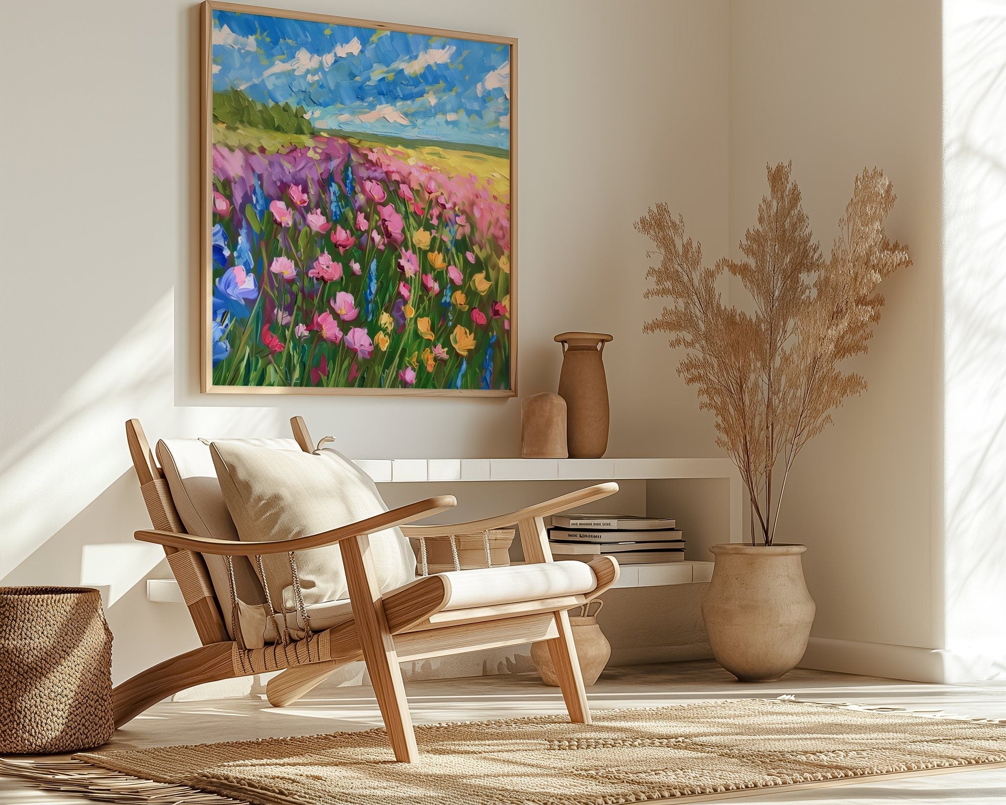 Spring's Abundance: Vibrant Impressionist Flower Garden | Joyful & Colorful Floral Art