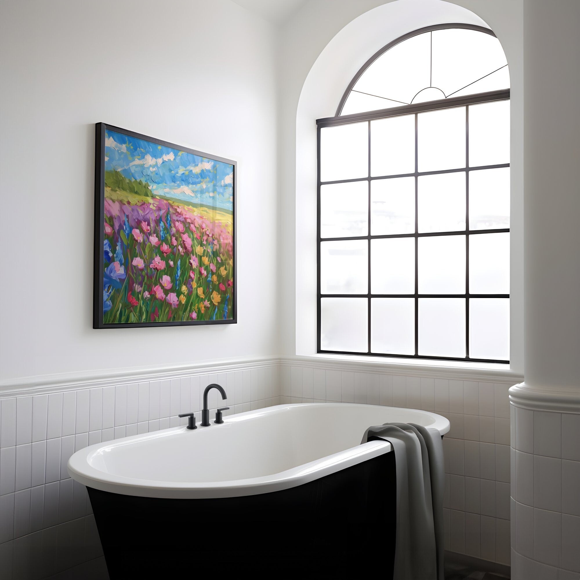 Spring's Abundance: Vibrant Impressionist Flower Garden | Joyful & Colorful Floral Art