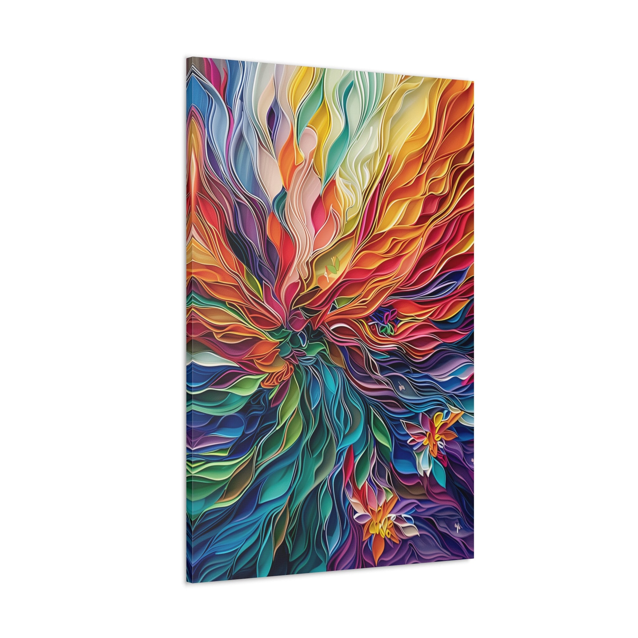 Large Vivid Colorful Glass Art and Paper Quilling in Vibrant Contemporary Style Interactive Wall Art