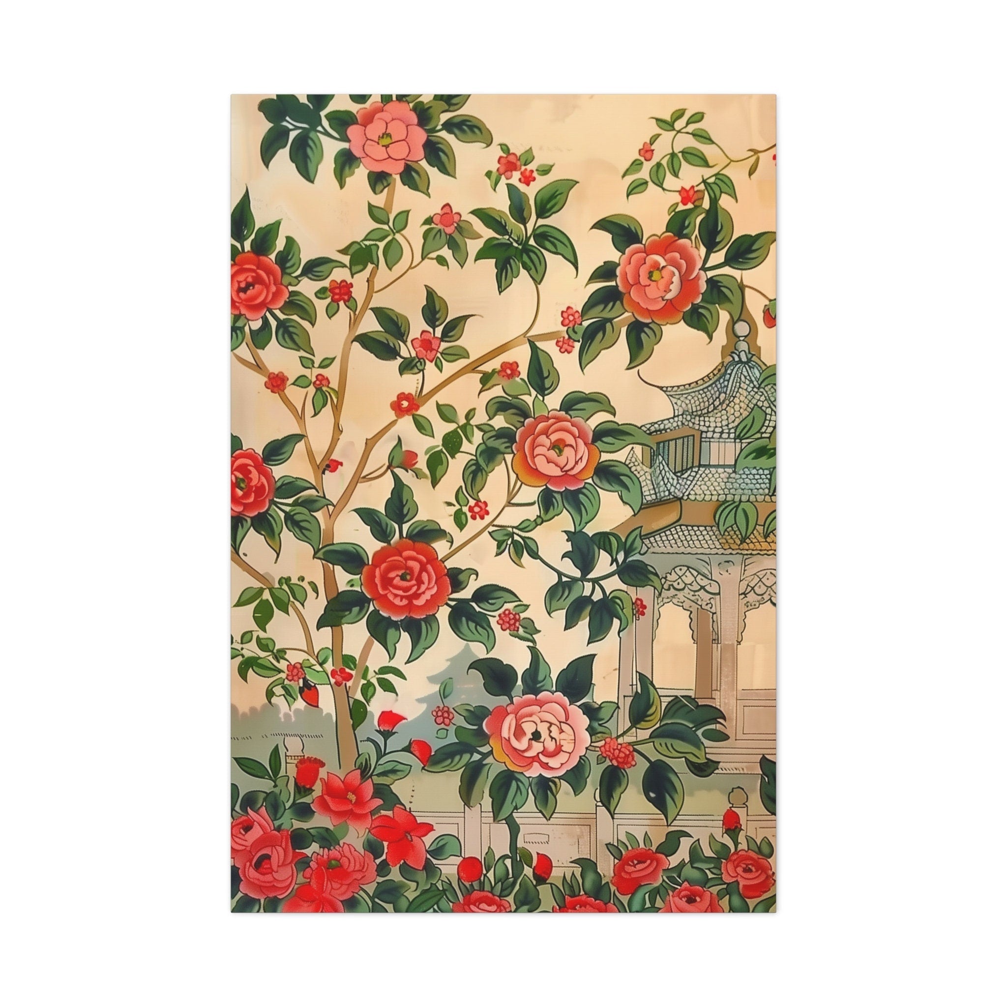 The Divine Garden: Traditional Indian Pichwai Floral Art | Elegant & Cultural Wall Decor