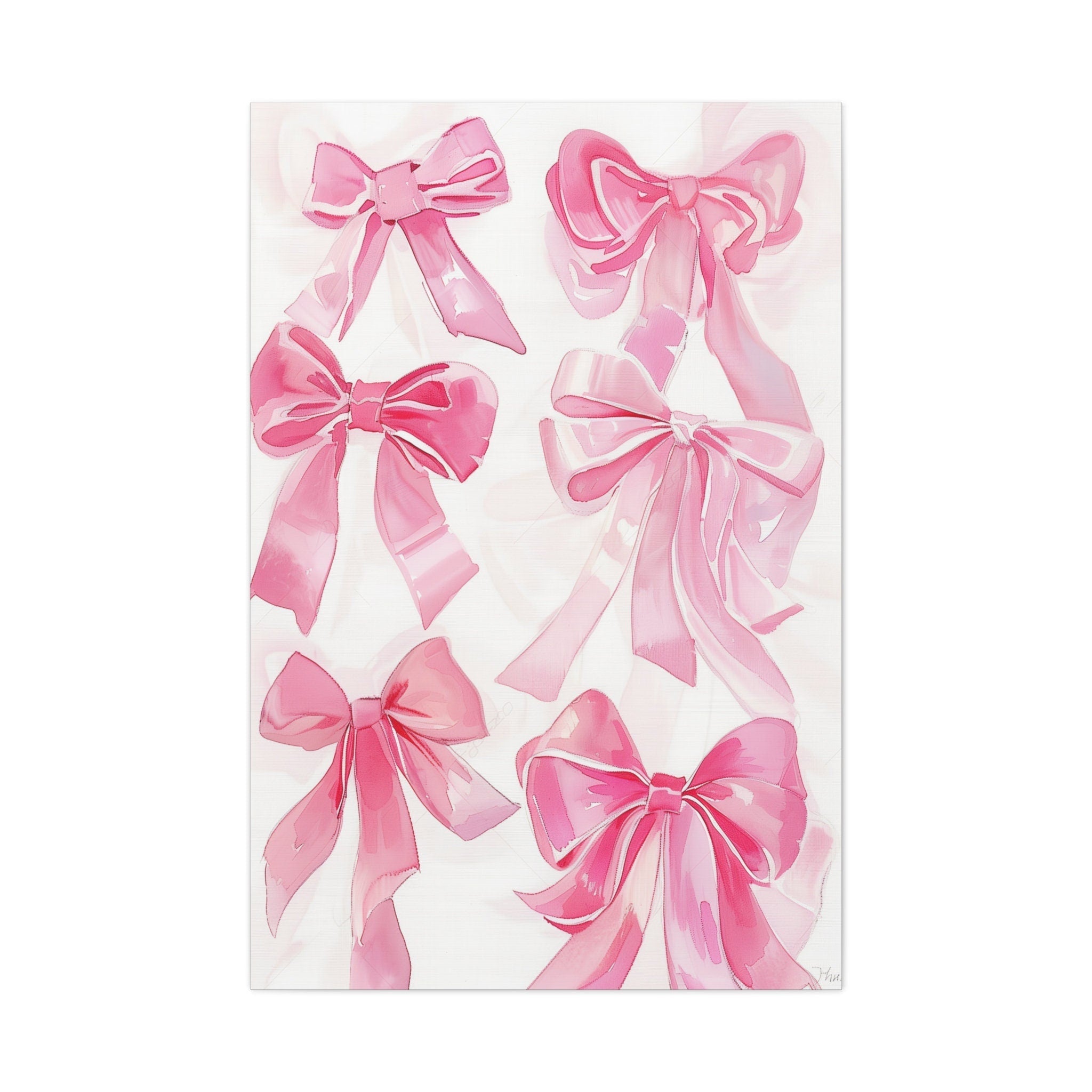 The Coquette: Trendy Pink Bows Watercolor Art | Chic Preppy & Girly Wall Decor