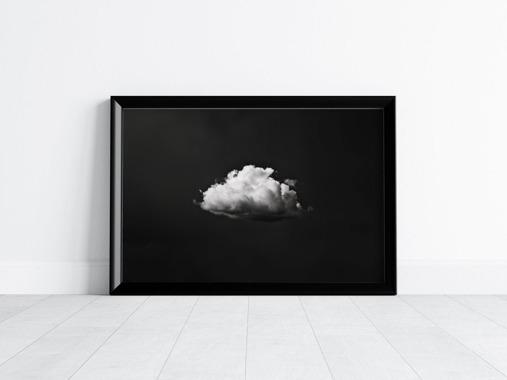 The Veil: Vintage Moody Cloud Art Print | Minimalist Framed Wall Decor