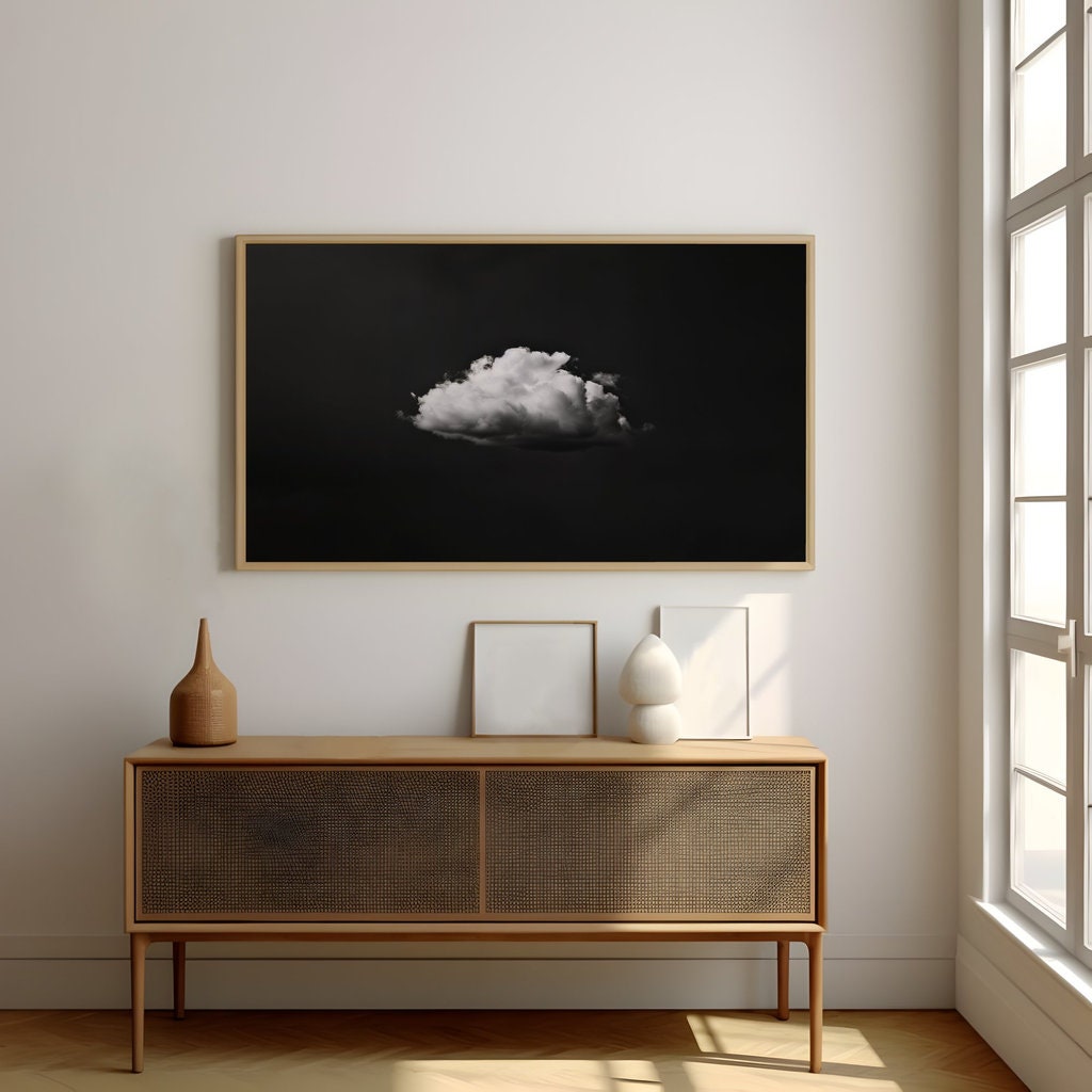The Veil: Vintage Moody Cloud Art Print | Minimalist Framed Wall Decor