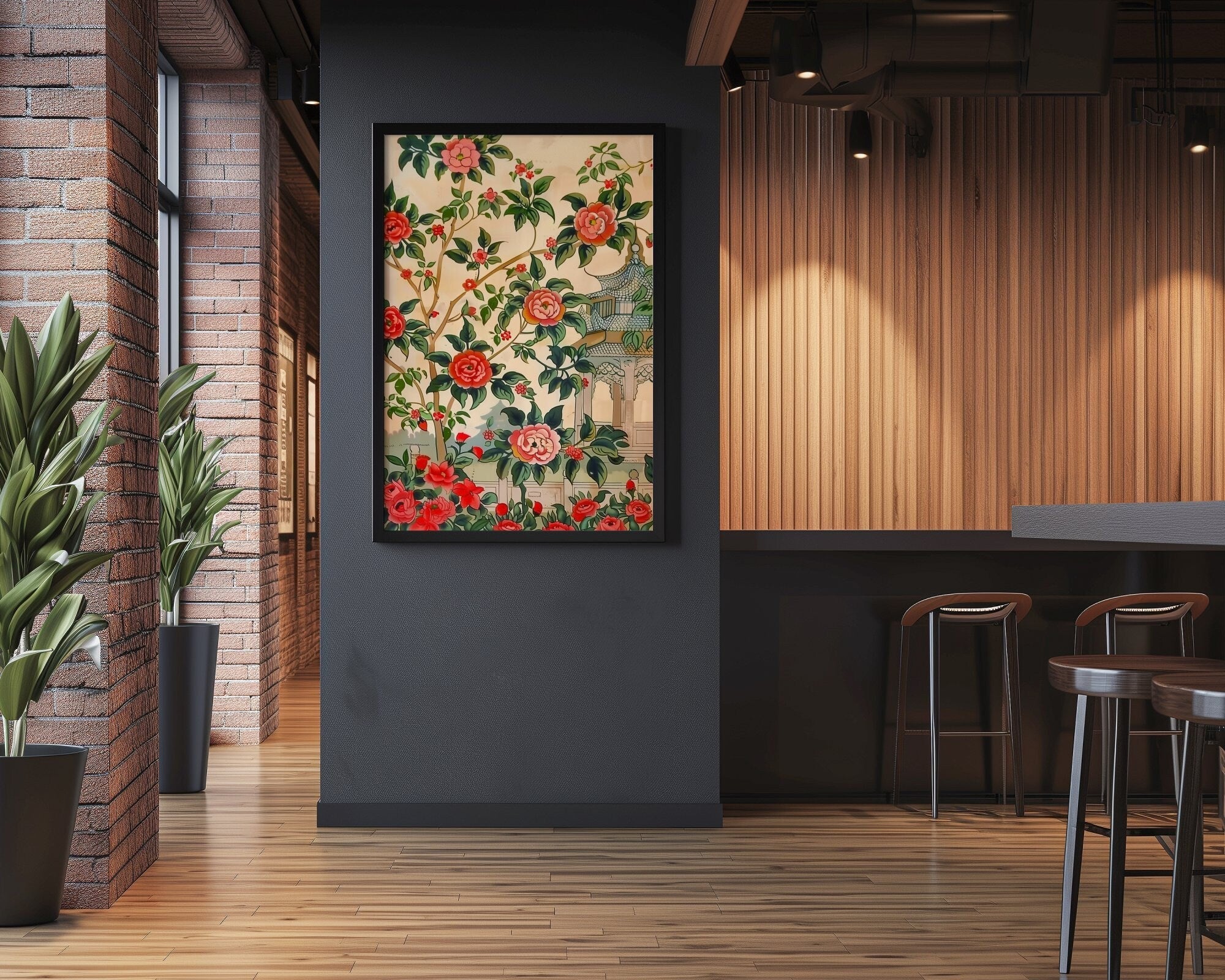 The Divine Garden: Traditional Indian Pichwai Floral Art | Elegant & Cultural Wall Decor