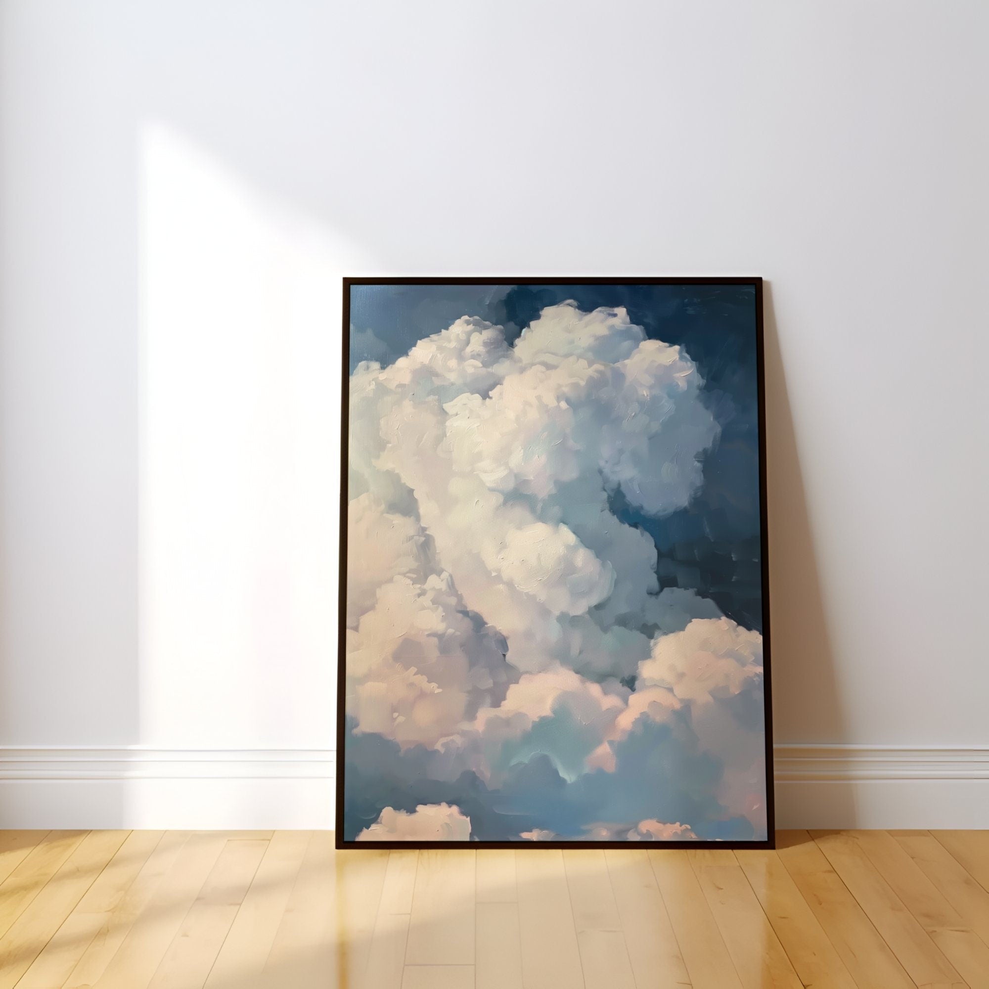 The Open Sky: Serene White Cloud Abstract Art | Minimalist & Tranquil Wall Decor
