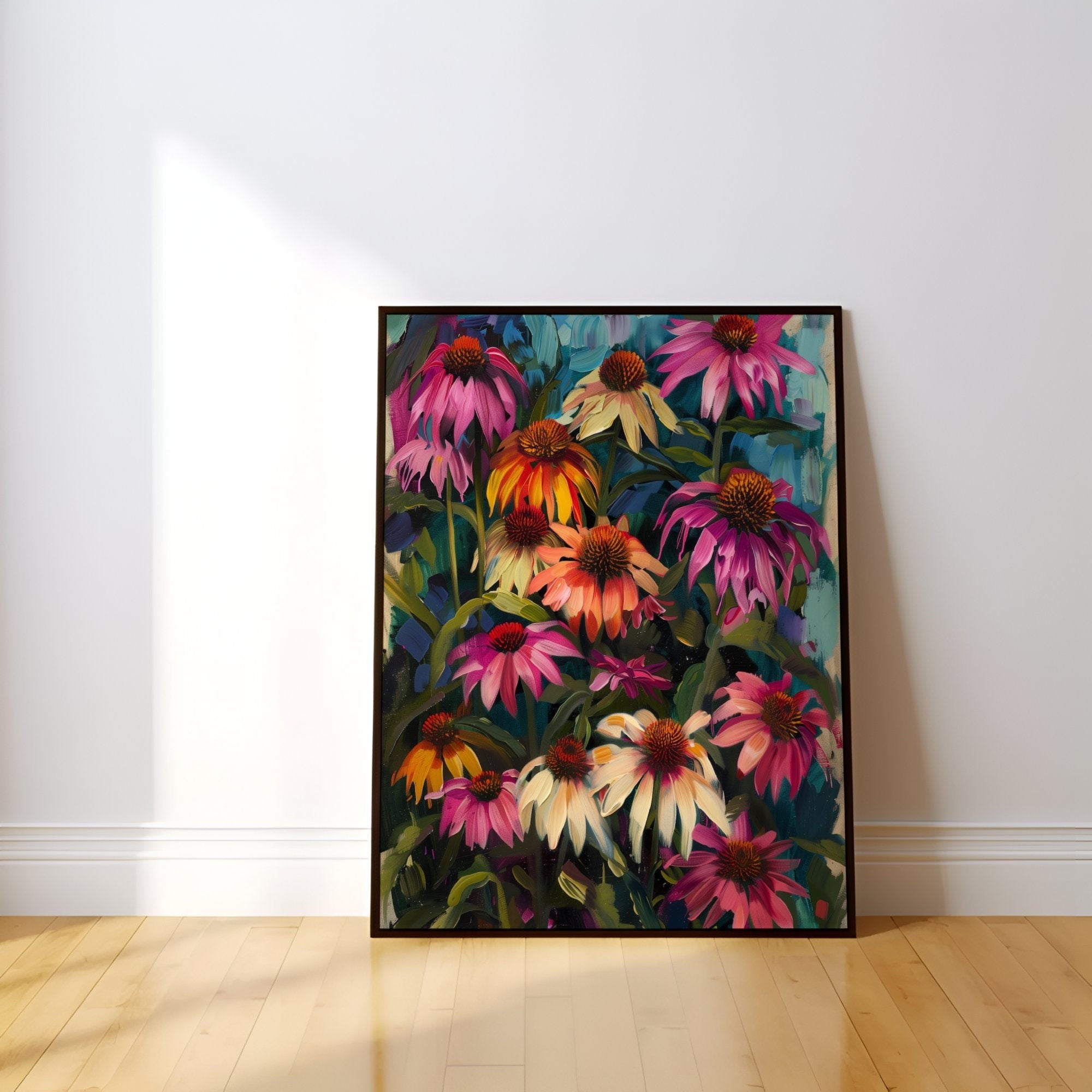 The Sun Worshippers: Vibrant Coneflower Art | Colorful & Cheerful Summer Floral Decor