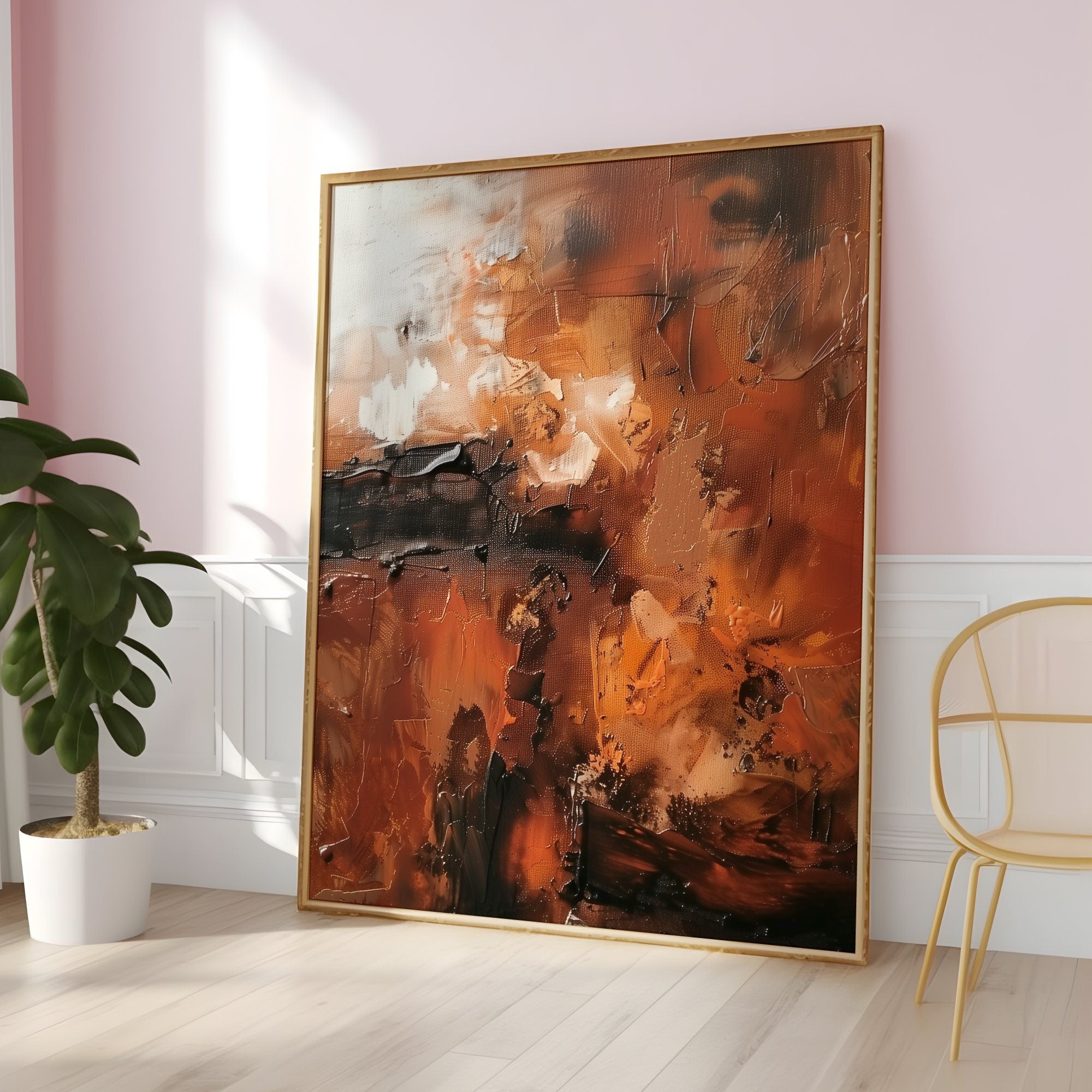 Original Rust & Auburn Abstract Interactive Wall Art