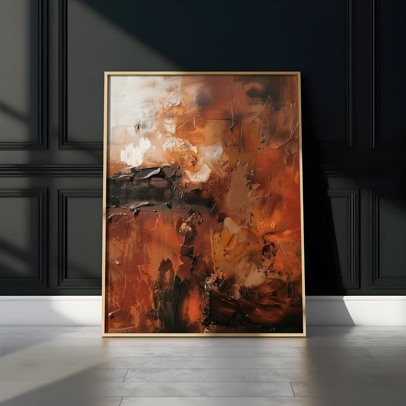 Rust Auburn Abstract Art – Original Acrylic Artwork | Earth Tone Wall Decor