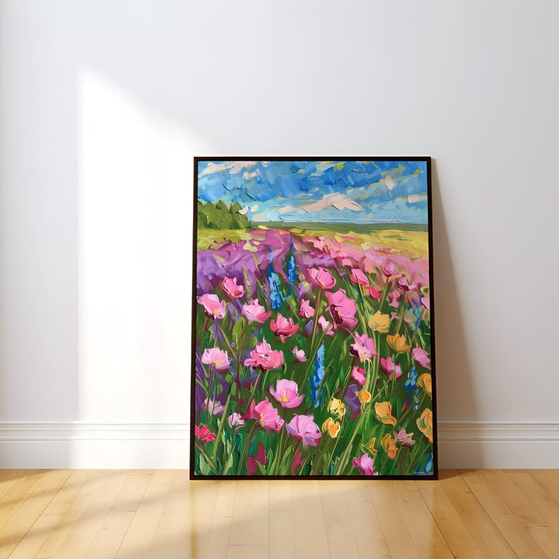 Impressionist Flower Garden - Vibrant Spring Floral Art | Joyful Colorful Canvas Wrap