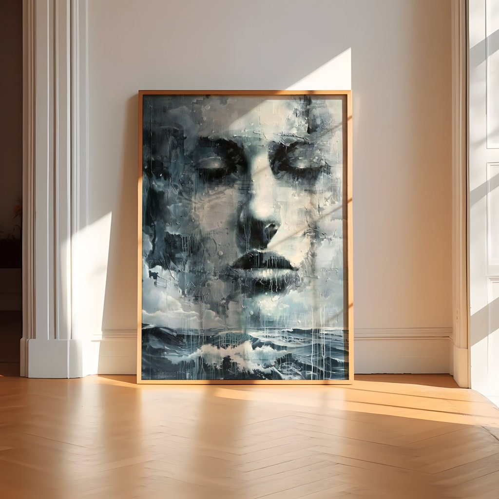 Emergence from the Storm Moody Portrait in Abstract Landscape Interactive Wall Art