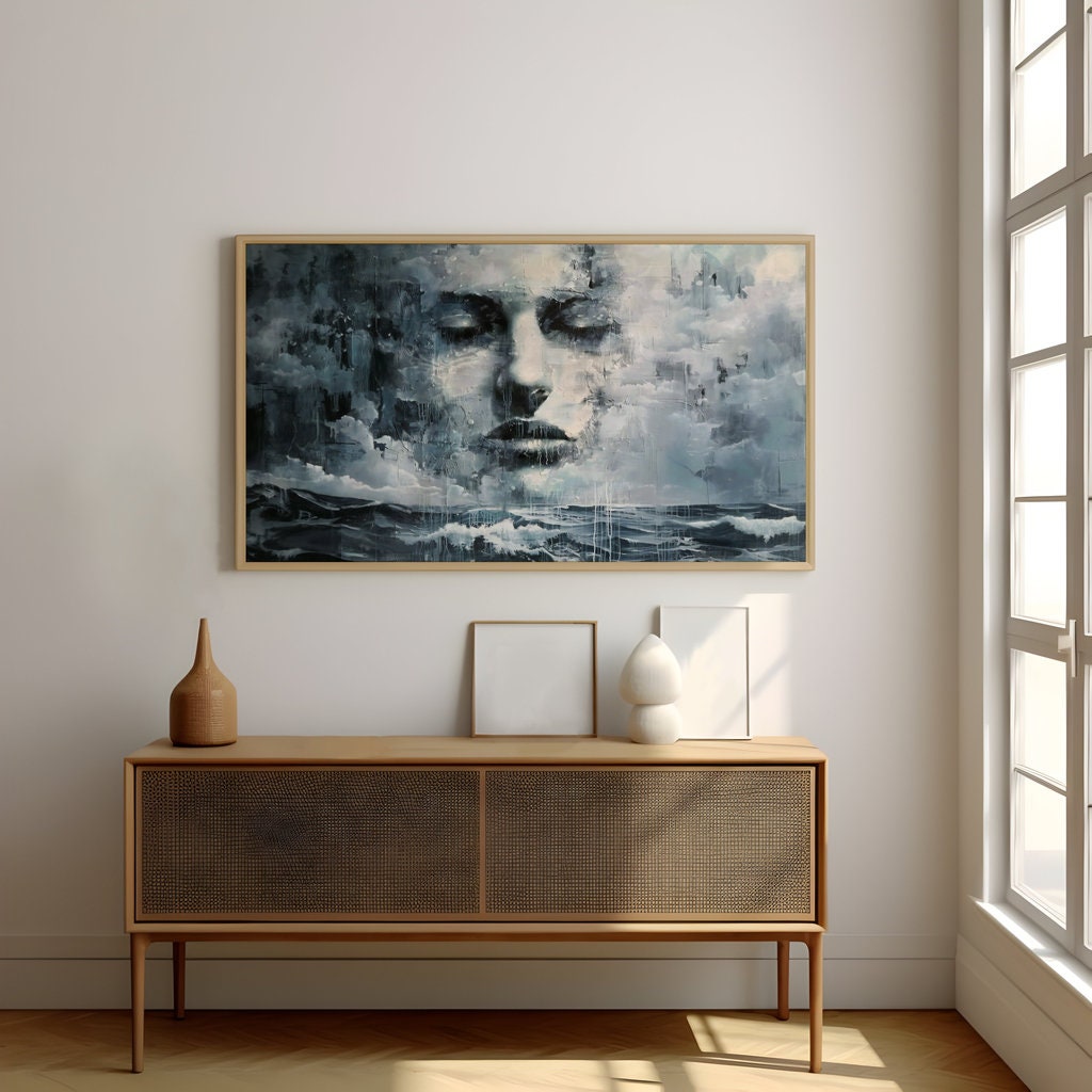 Emergence from the Storm Moody Portrait in Abstract Landscape Interactive Wall Art