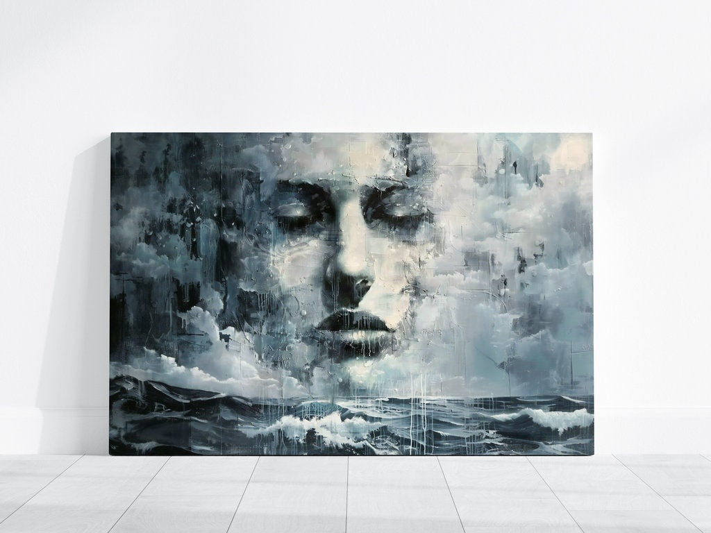 Emergence from the Storm Moody Portrait in Abstract Landscape Interactive Wall Art