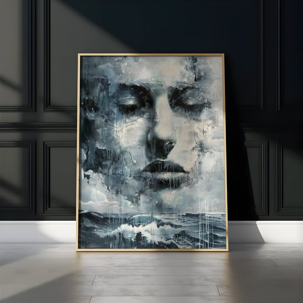 Emergence from the Storm Moody Portrait in Abstract Landscape Interactive Wall Art