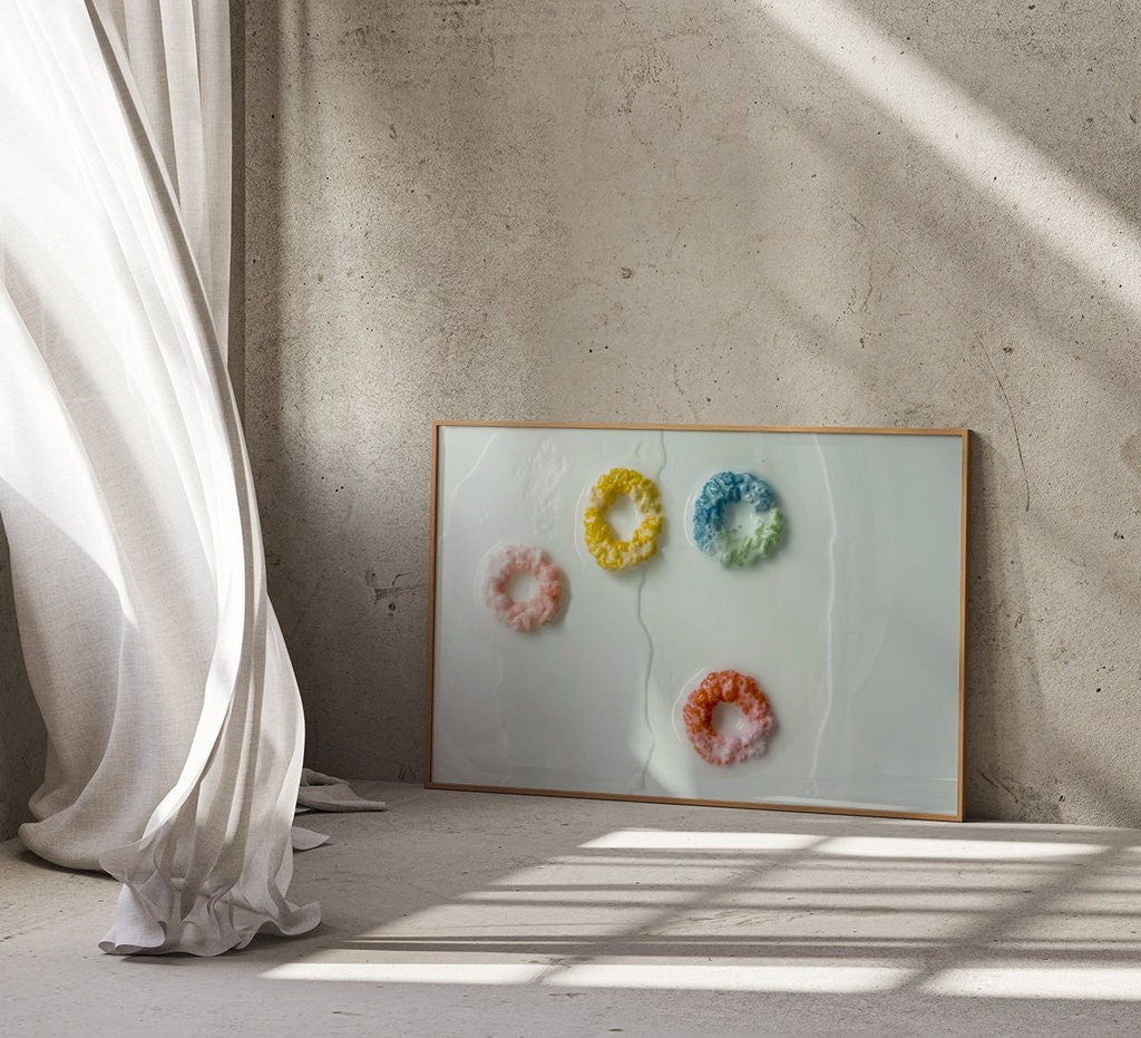 Colorful Cereal and Milk Art Sweet and Whimsical Interactive Wall Art