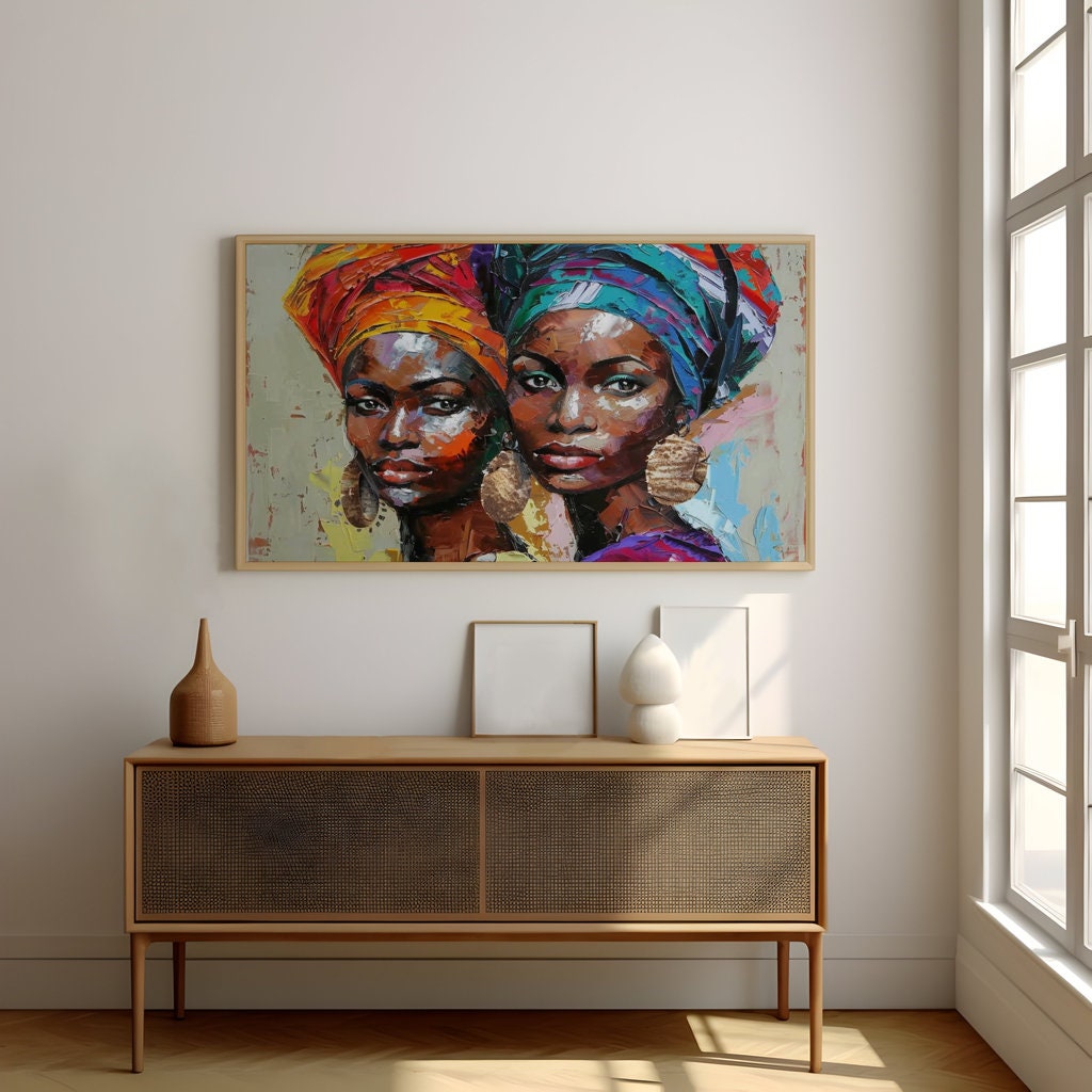 The Sisterhood: Vibrant African Women Portrait | Colorful & Elegant Cultural Wall Art