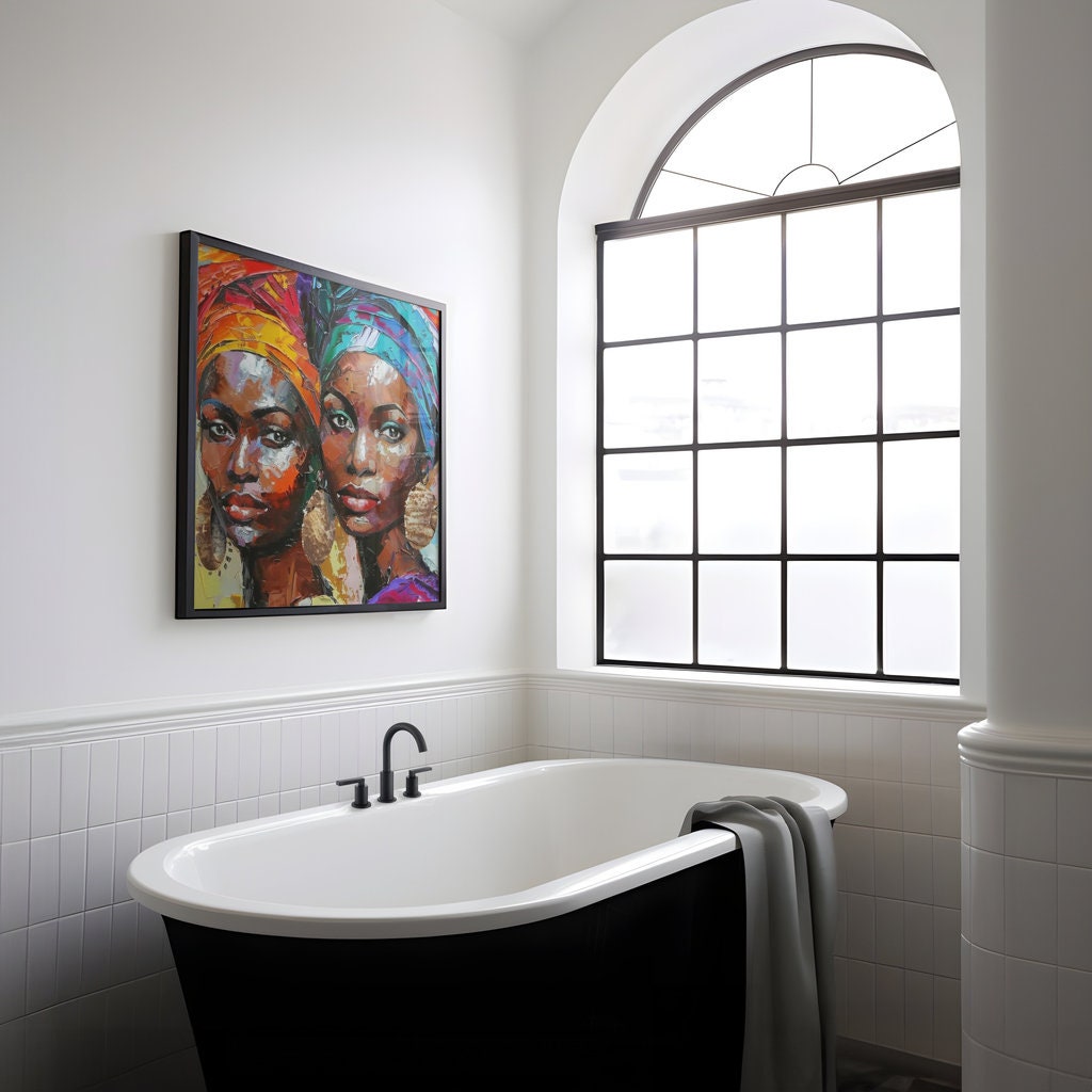 The Sisterhood: Vibrant African Women Portrait | Colorful & Elegant Cultural Wall Art