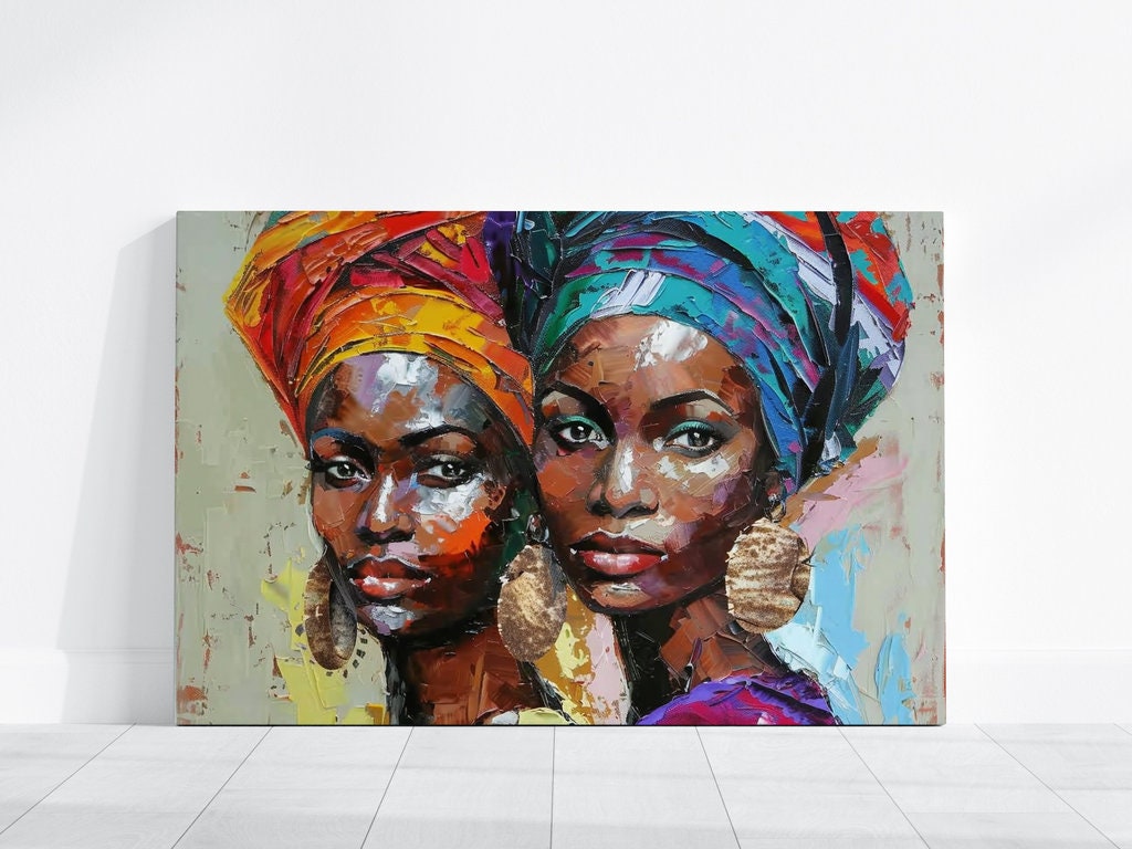 The Sisterhood: Vibrant African Women Portrait | Colorful & Elegant Cultural Wall Art