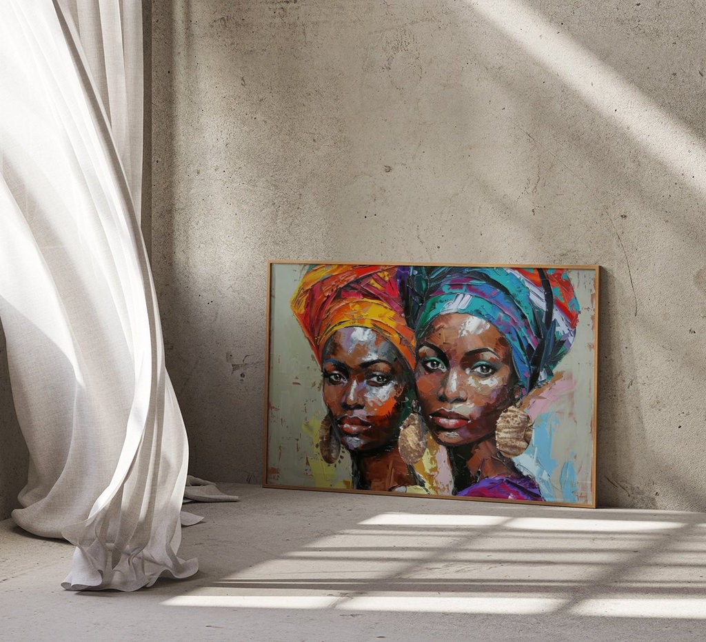 The Sisterhood: Vibrant African Women Portrait | Colorful & Elegant Cultural Wall Art