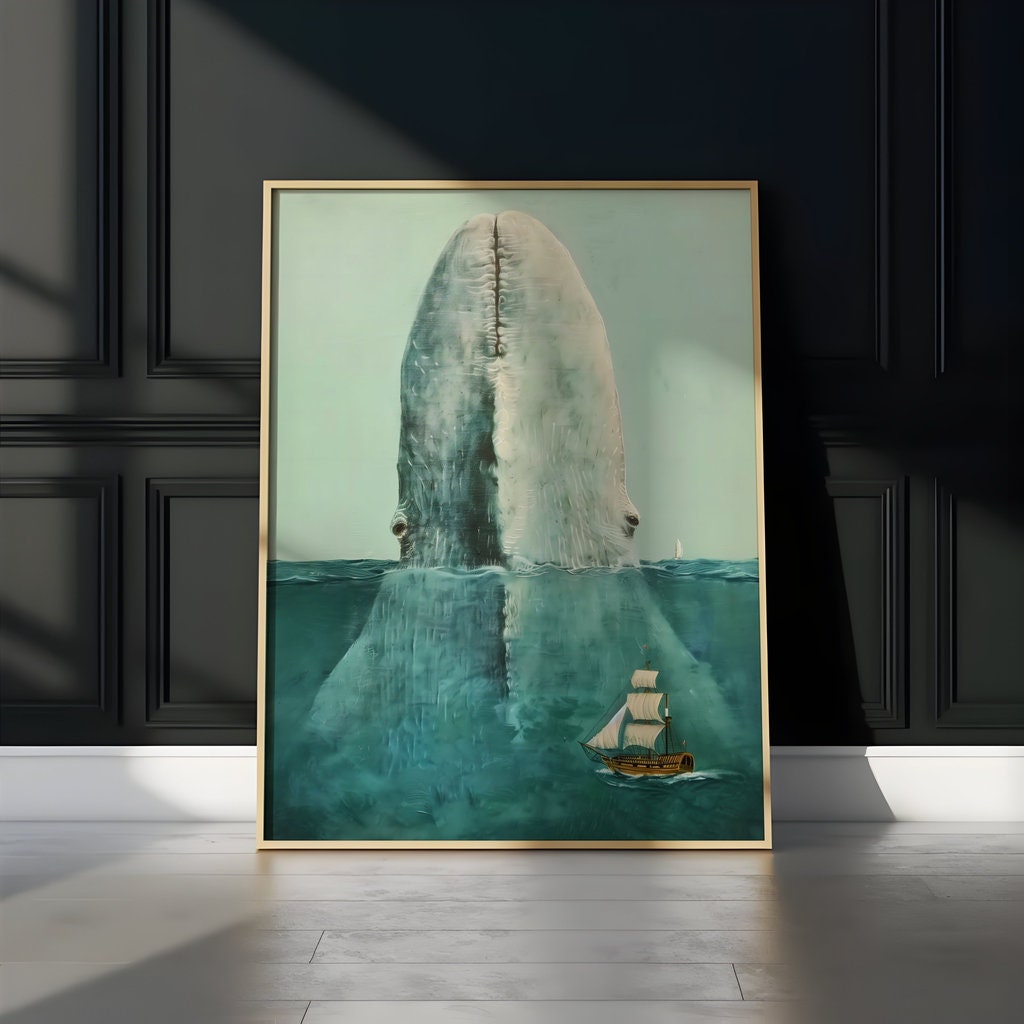 Majestic Whale Emergence Photorealistic Ocean Giant Interactive Wall Art