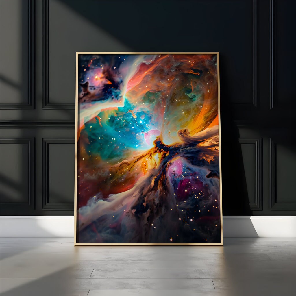 Fiery Cosmic Phenomenon Cinematic Space Scene Interactive Wall Art