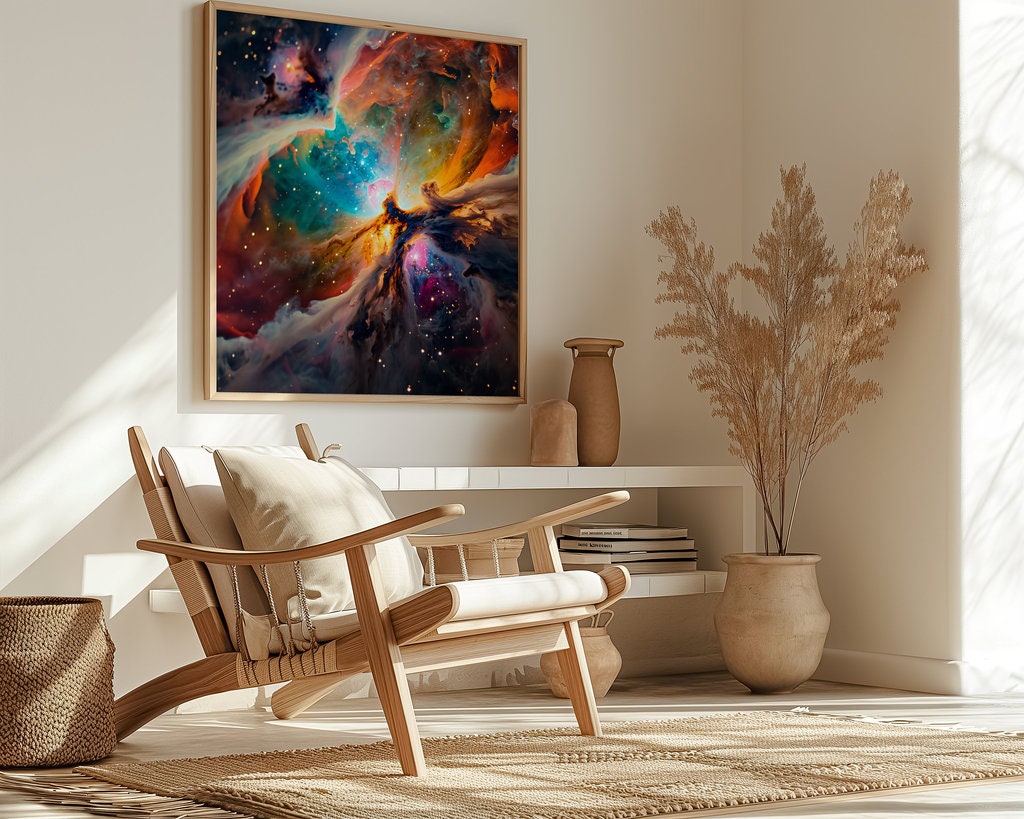 Fiery Cosmic Phenomenon Cinematic Space Scene Interactive Wall Art