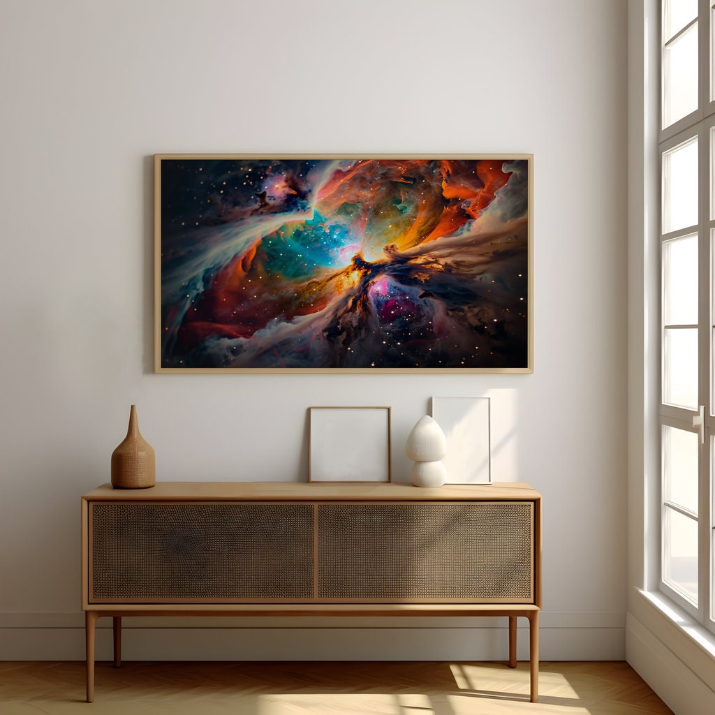 Fiery Cosmic Phenomenon Cinematic Space Scene Interactive Wall Art