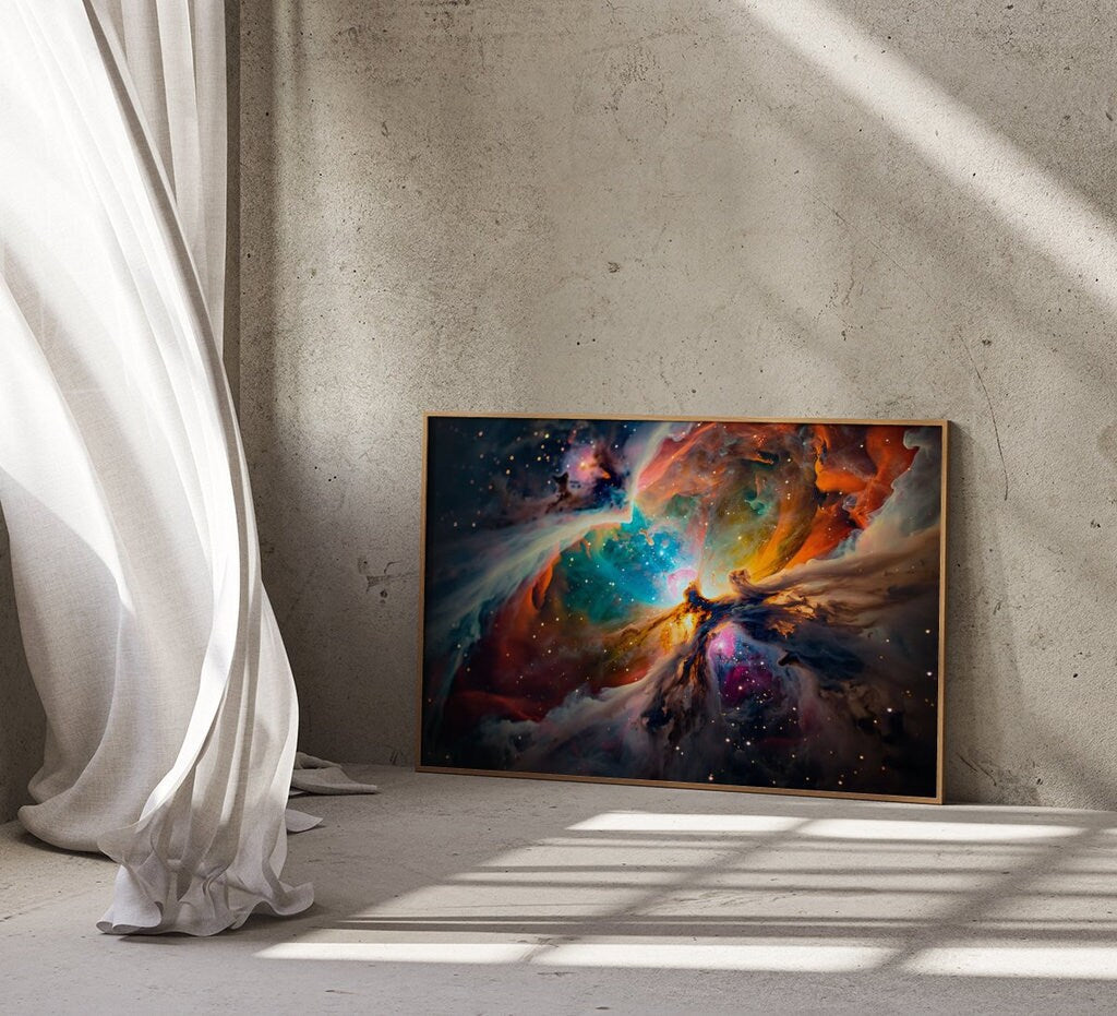 Fiery Cosmic Phenomenon Cinematic Space Scene Interactive Wall Art