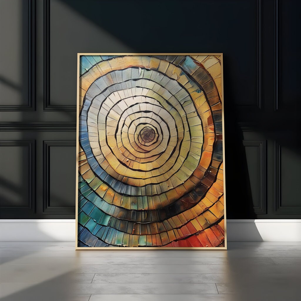 Vibrant Abstract Mosaic Concentric Circles of Color Interactive Wall Art