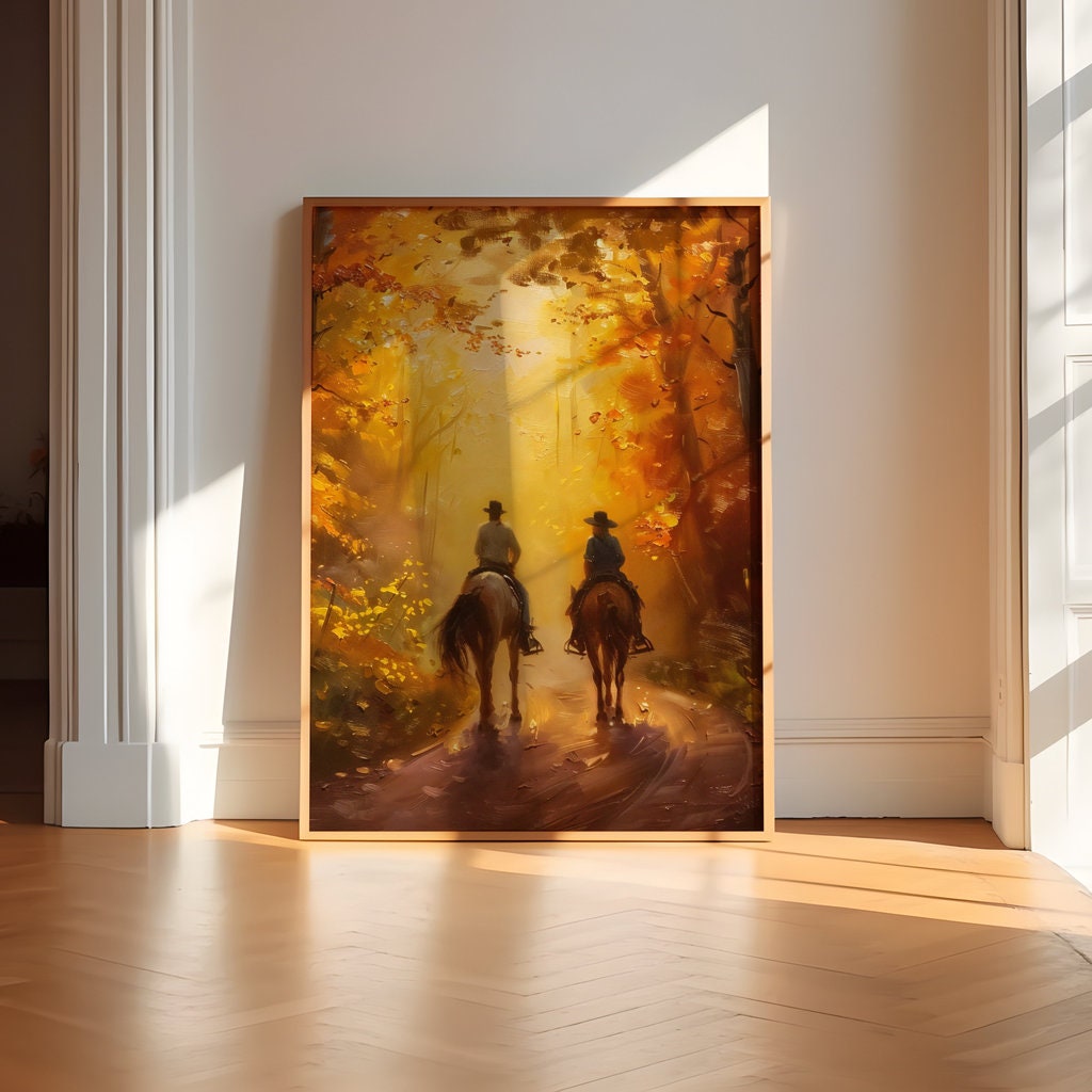 Autumn Riders Tranquil Journey Interactive Wall Art