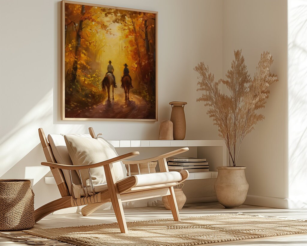 Autumn Riders Tranquil Journey Interactive Wall Art