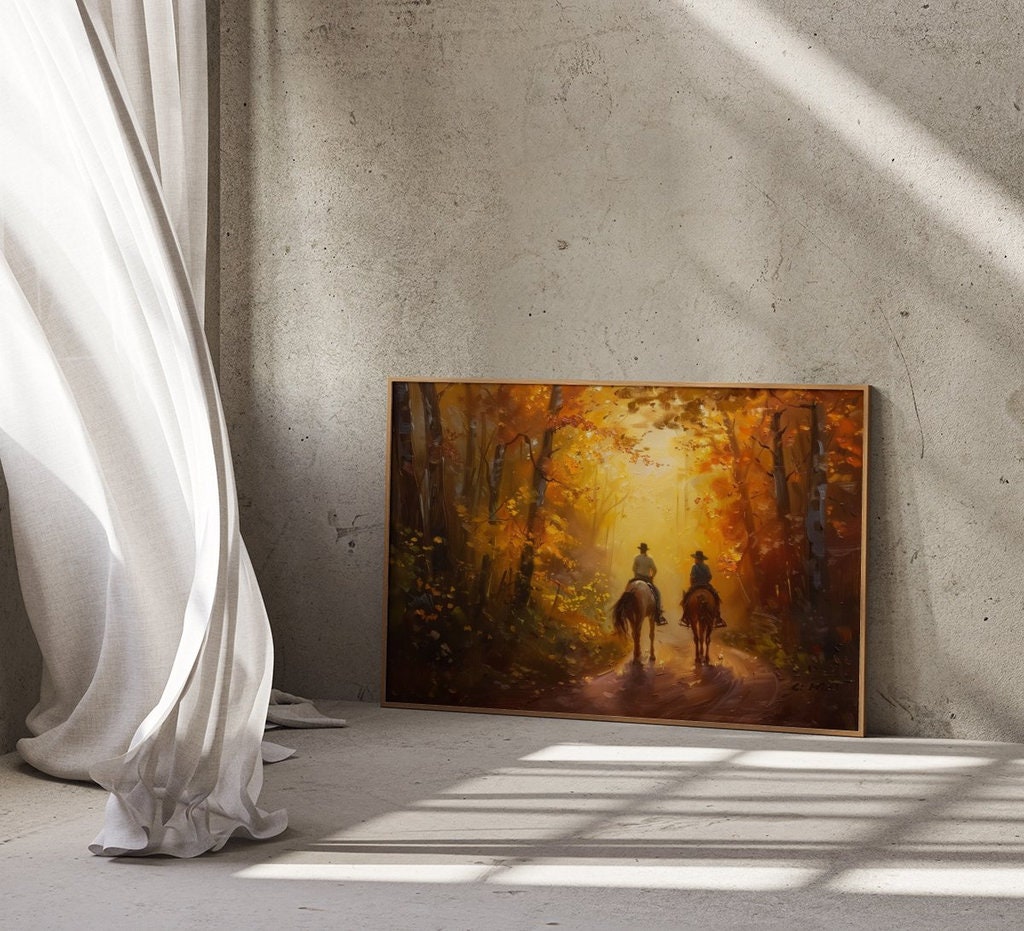 Autumn Riders Tranquil Journey Interactive Wall Art